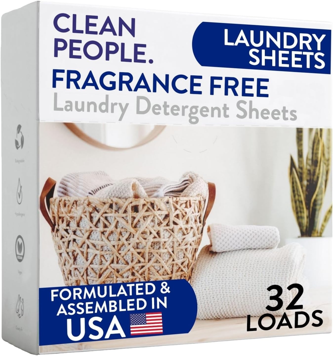 Clean People Fragrance-Free Laundry Sheets – Hypoallergenic & Environmentally…