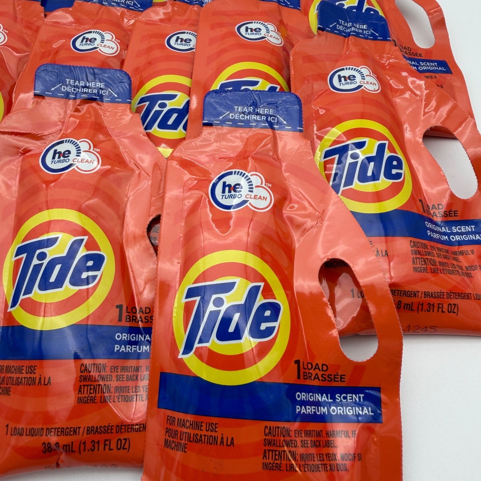 15 Tide Original Scent HE Liquid Laundry Detergent Single Load Travel Packets