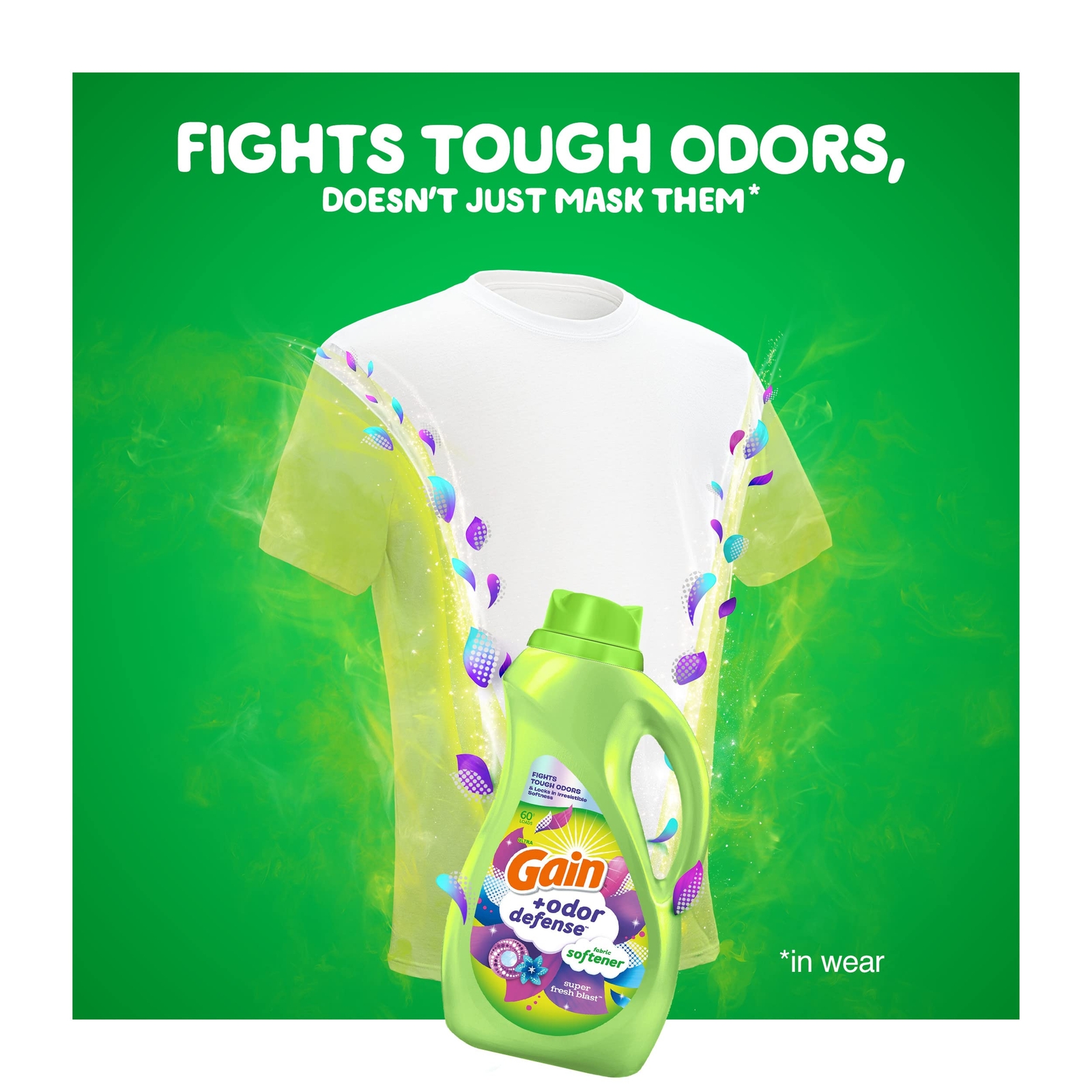 Gain Odor Defense Liquid Fabric Softener Super Fresh Blast 140 Fl Oz