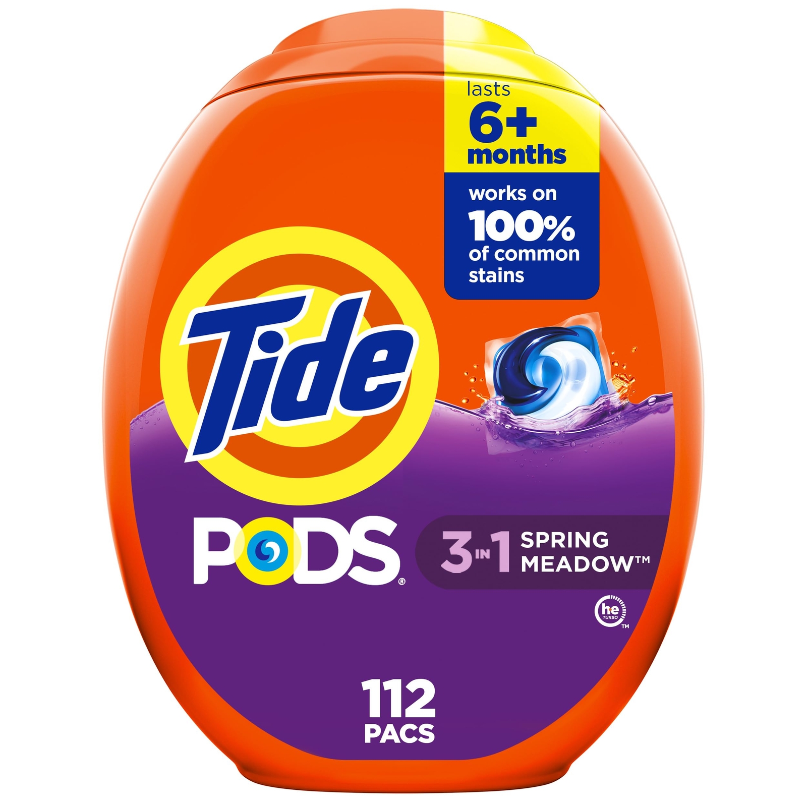 Tide Pods 3 In 1 Laundry Detergent Pods 112 Count Spring Meadow Stain Remover