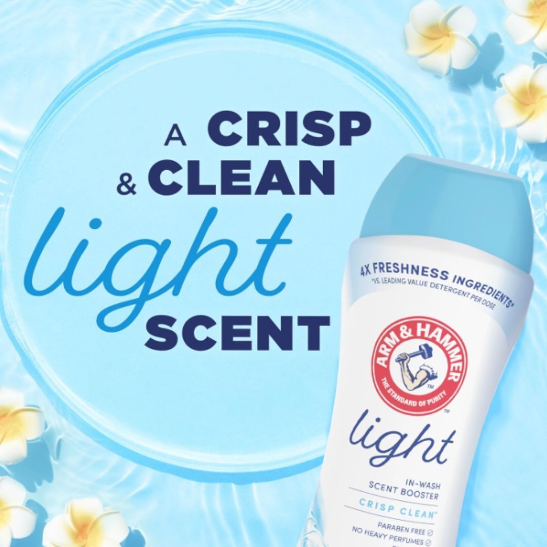 ARM & HAMMER Light In-Wash Scent Booster, Laundry Scent Booster Crisp Clean scen