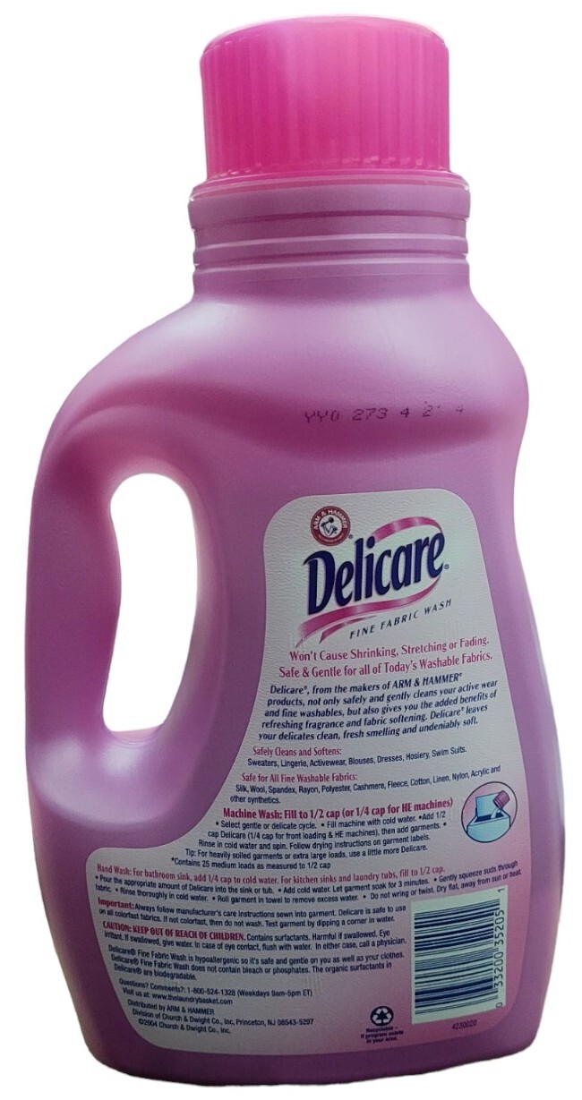 1-Pink Lid Delicare Fine Fabric Plus Fabric Softener Laundry Detergent 50 Oz
