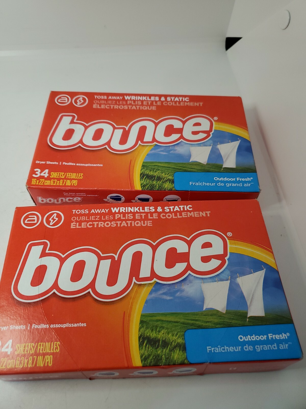 BOUNCE Clothes Softener Wrinkle Static Remover Dryer Sheets Out Fresh 34Ct(2pack
