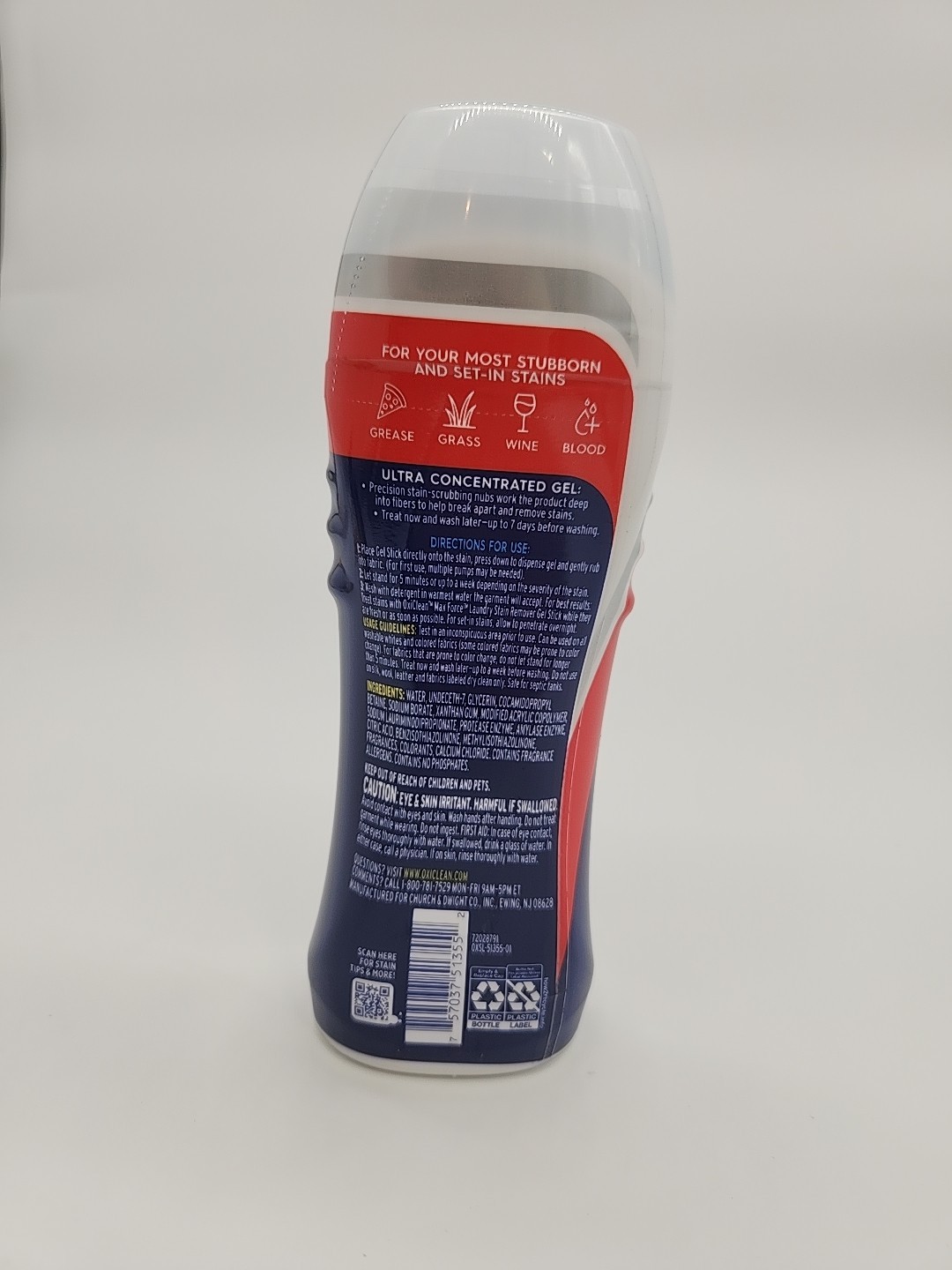 OxiClean Max Force Laundry Stain Remover Gel Stick 6.2 oz Powerful Spot Treat…