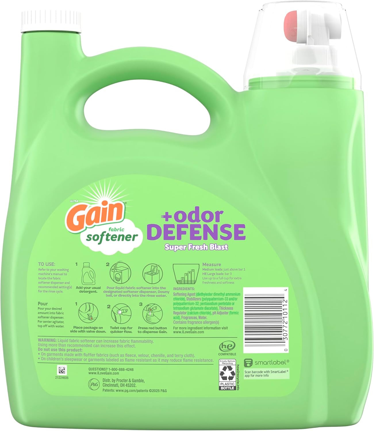 Super Fresh Blast Liquid Odor Defense Fabric Softener, 140 FL OZ 190 Load, Softe