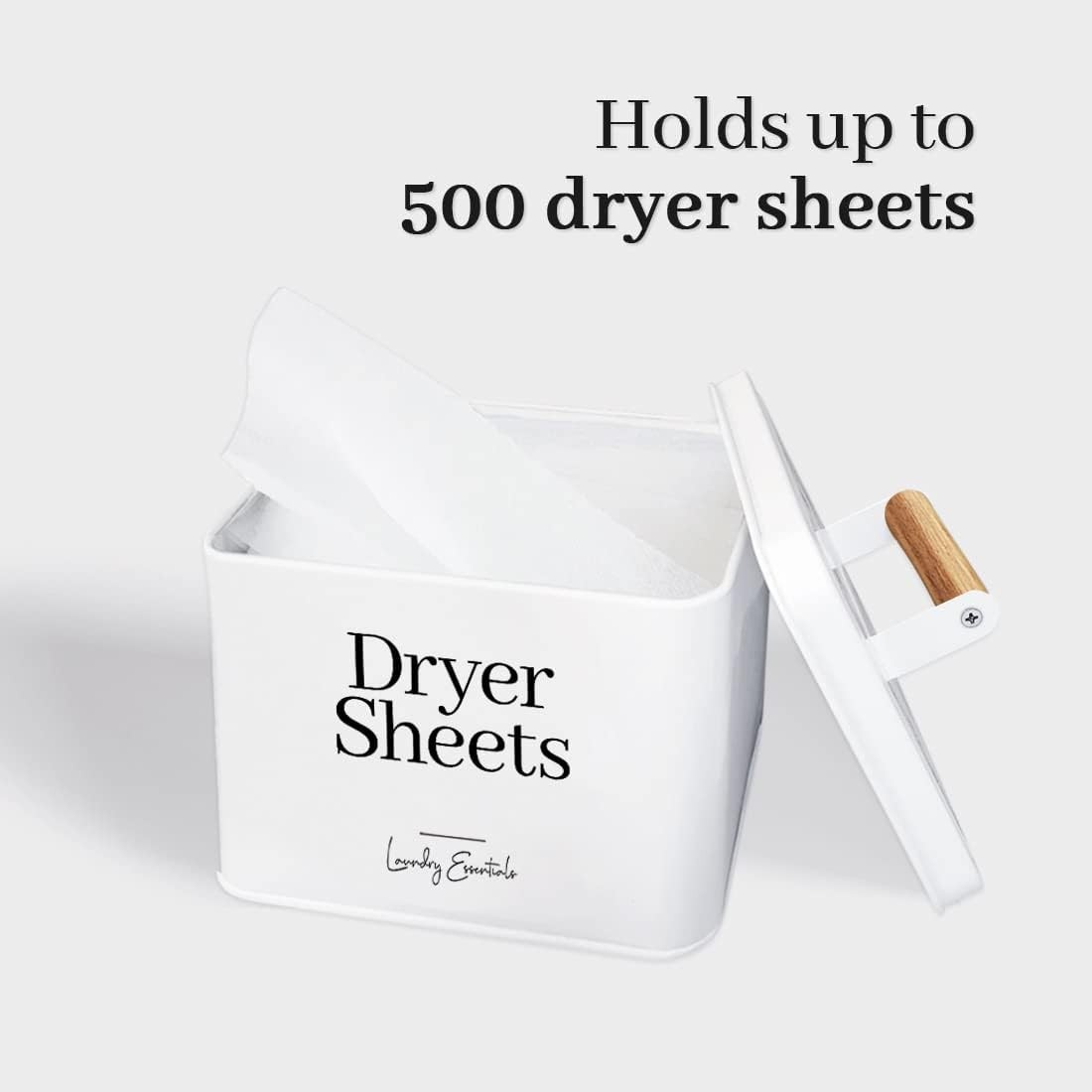 (2 Pack Bundle Modern Farmhouse Dryer Sheet Holder & Laundry Detergent Container