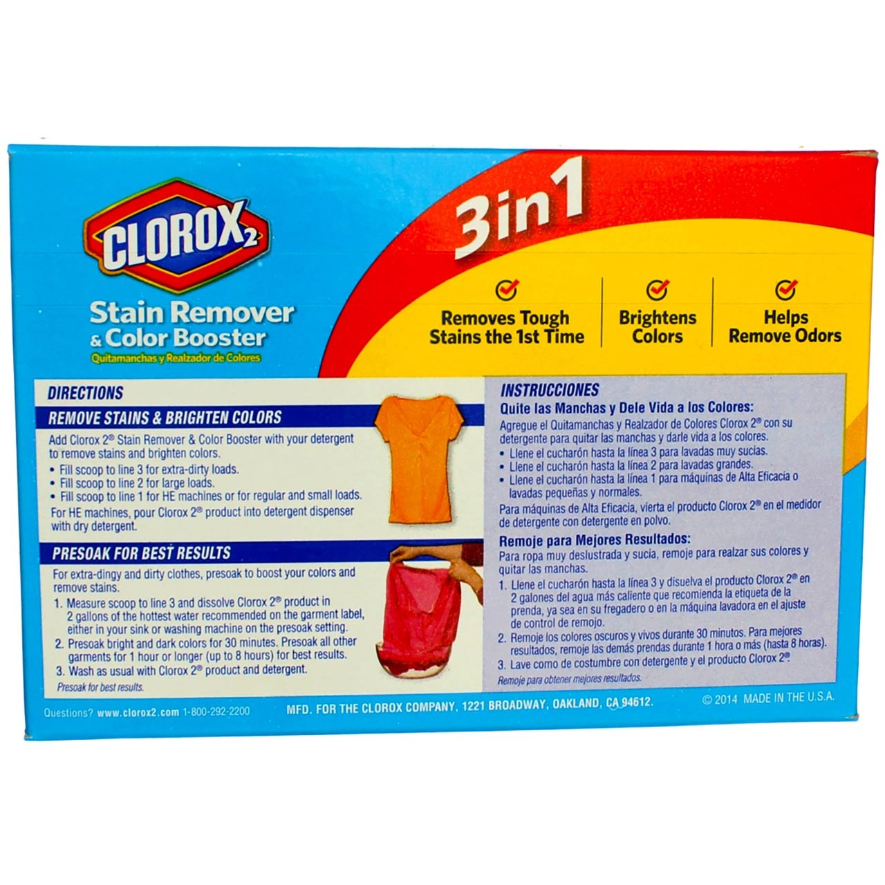 4 Pack Clorox 2 Stain Remover & Color Booster Powder, Regular, 49.2 oz
