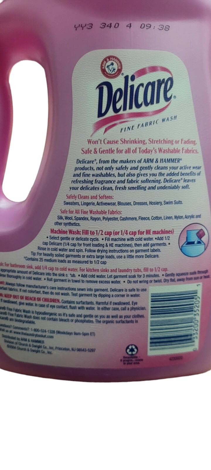 1-Pink Lid Delicare Fine Fabric Plus Fabric Softener Laundry Detergent 50 Oz