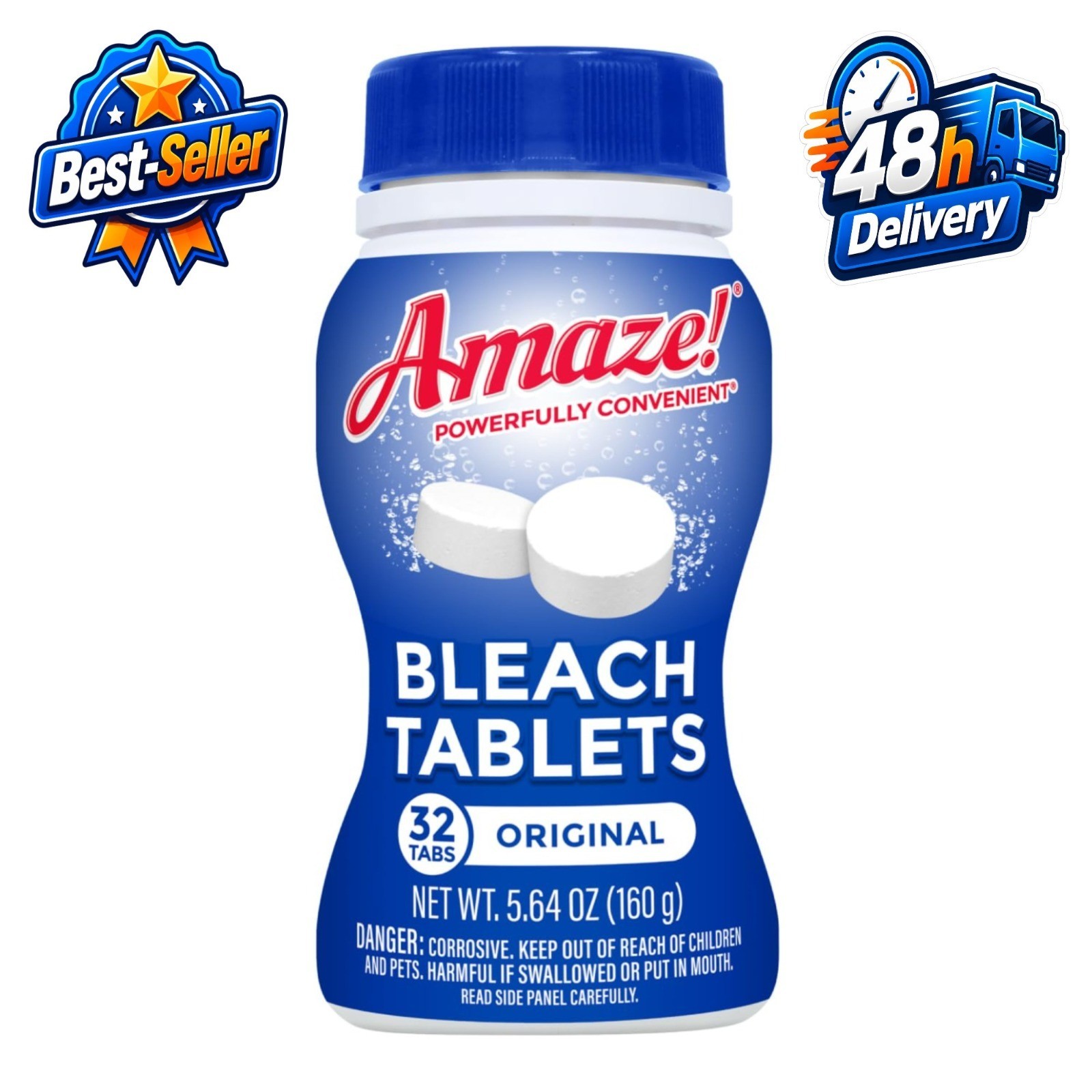 Amaze Ultra Concentrated Bleach Tablets – Original Scent, 32 Count