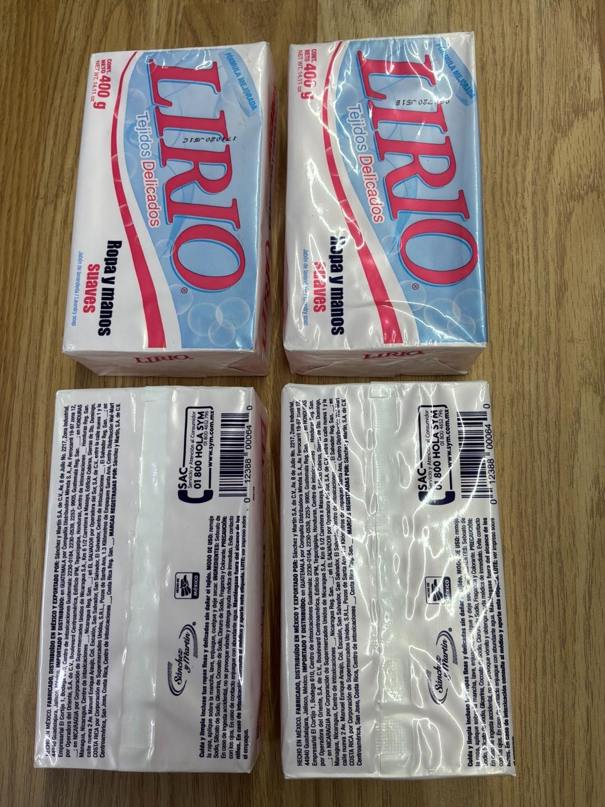 Lirio Laundry Bar Soap 400g 4 Pack Delicate Fabrics Hand Wash Soft Clothes Bar