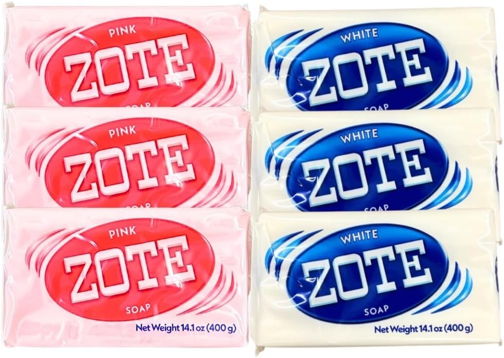 ZOTE LAUNDRY BAR SOAP PINK / WHITE 14.1OZ MIXED LOT OF 6