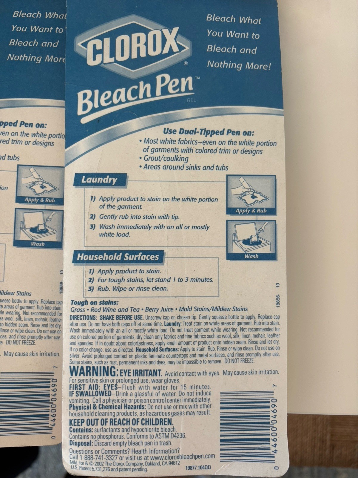 4 – Clorox Bleach Pen Gel Whites Dual Tipped 2 Oz -NEW DISCONTINUED! NOS