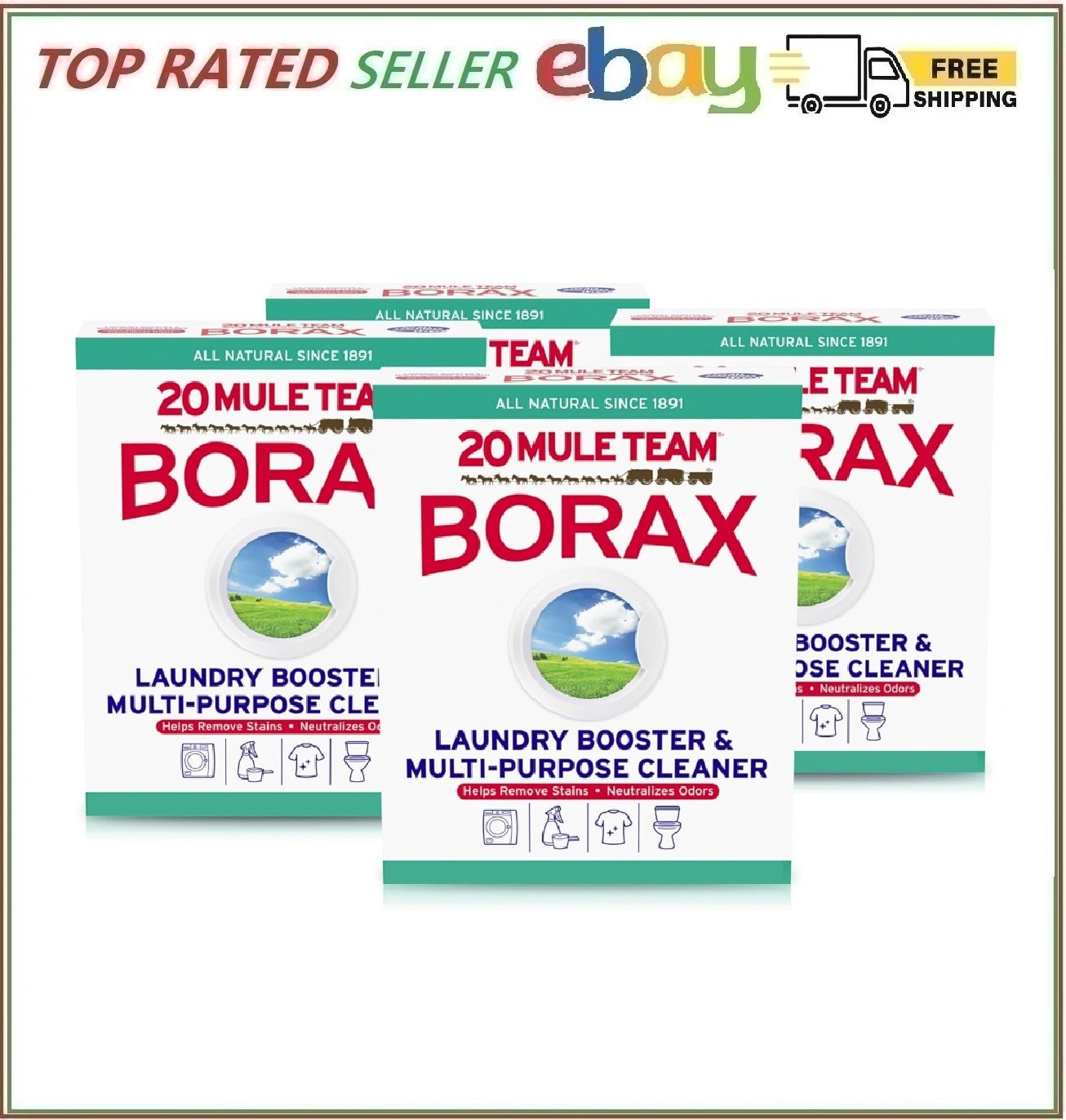 20 Mule Team Detergent Booster – 65oz ( Pack of 4 ) Free Shipping only USA