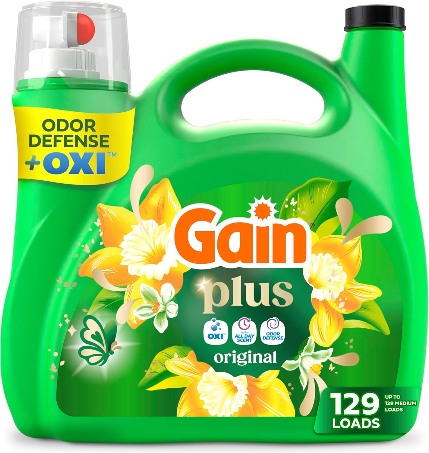 plus Liquid Laundry Detergent, Cleaner, Fresher, Now with Oxi, Original Scent, 1