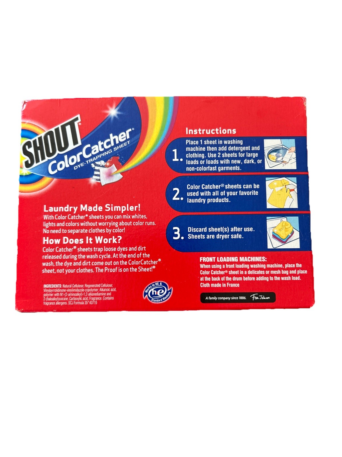Shout Color Catcher Sheets for Laundry, Maintains Clothes Original Colors, 72