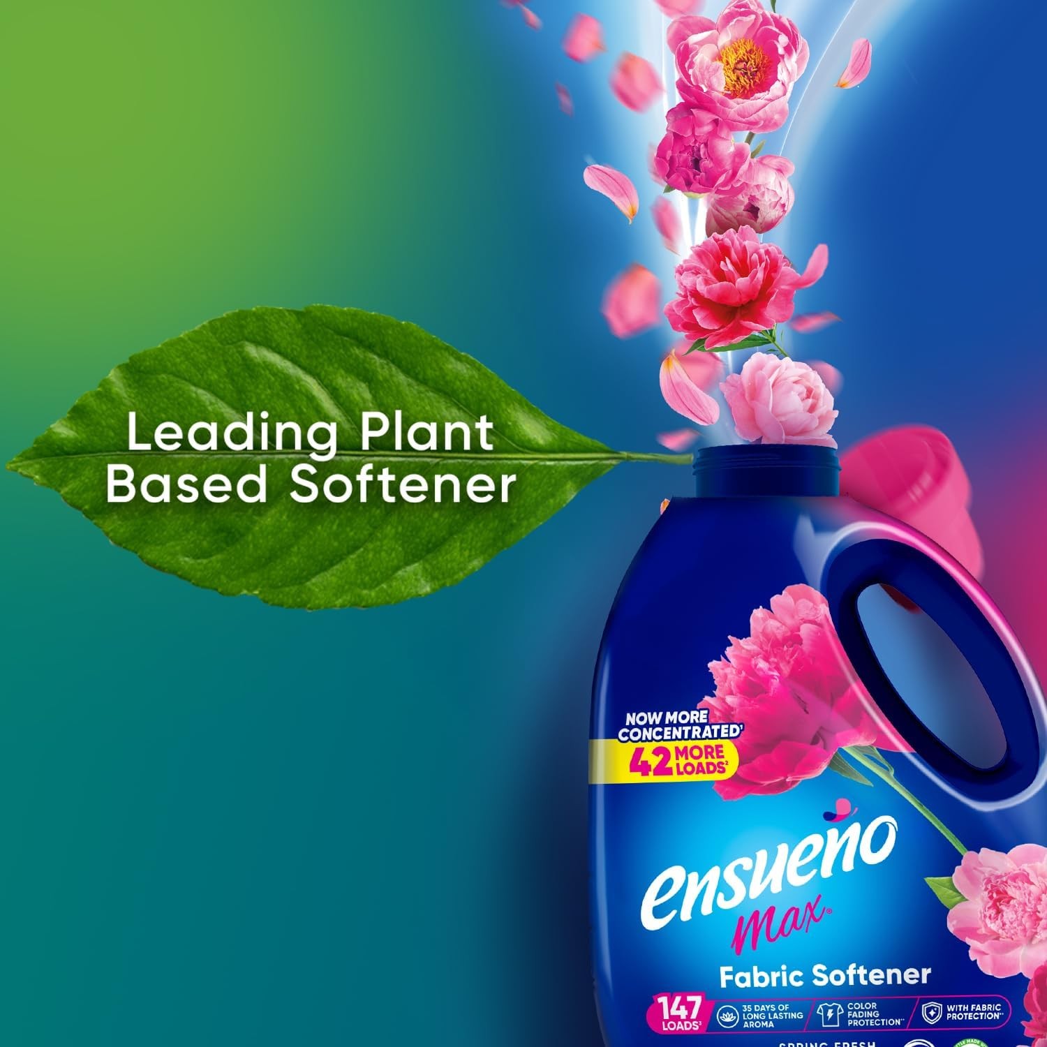 Ensueño Max Liquid Fabric Softener – Spring Fresh Scent – 125 fl oz – Color-Safe