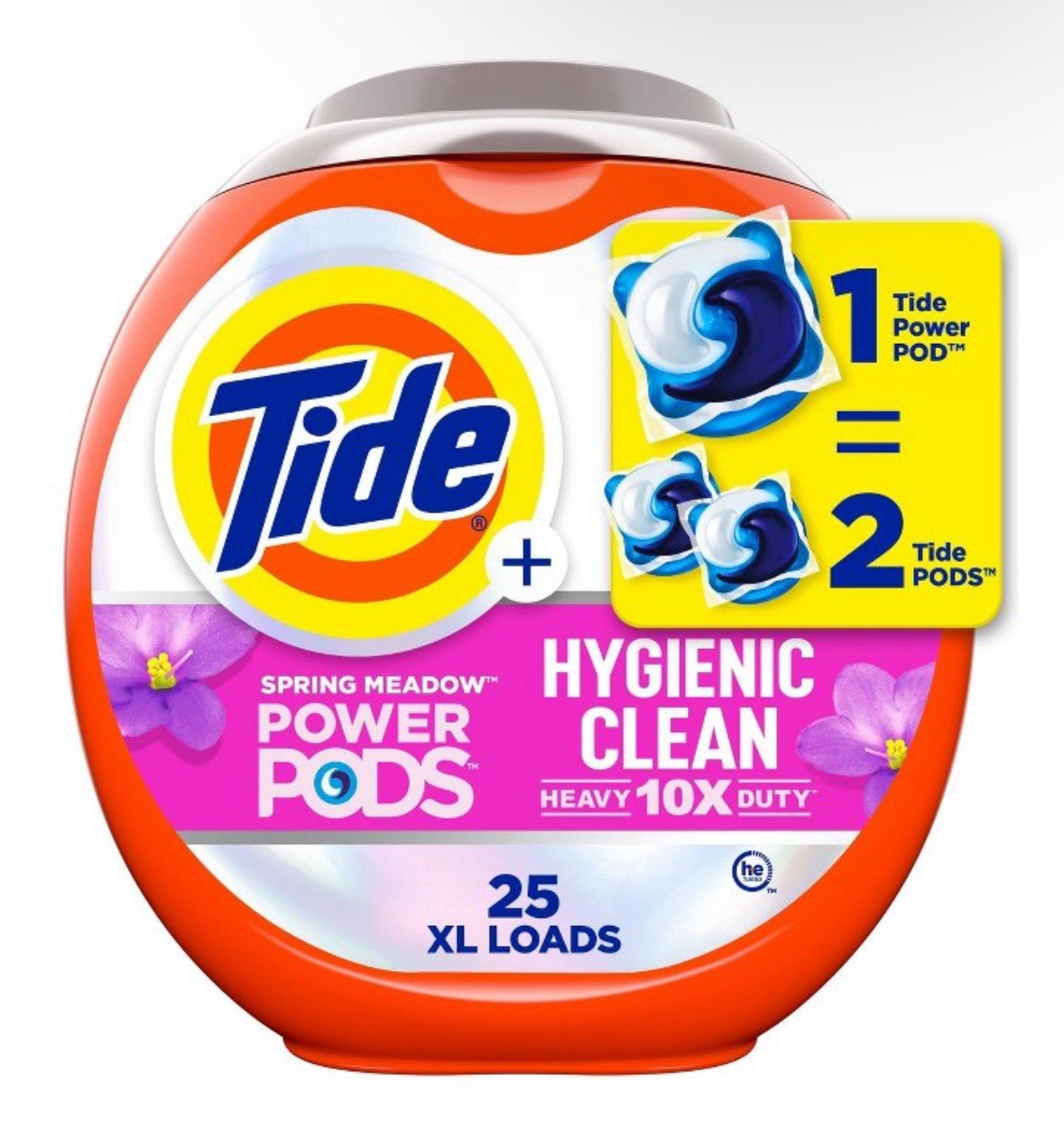 Tide Hygienic Clean Heavy 10x Duty Power PODS Laundry Detergent, 25 Count NEW!!!