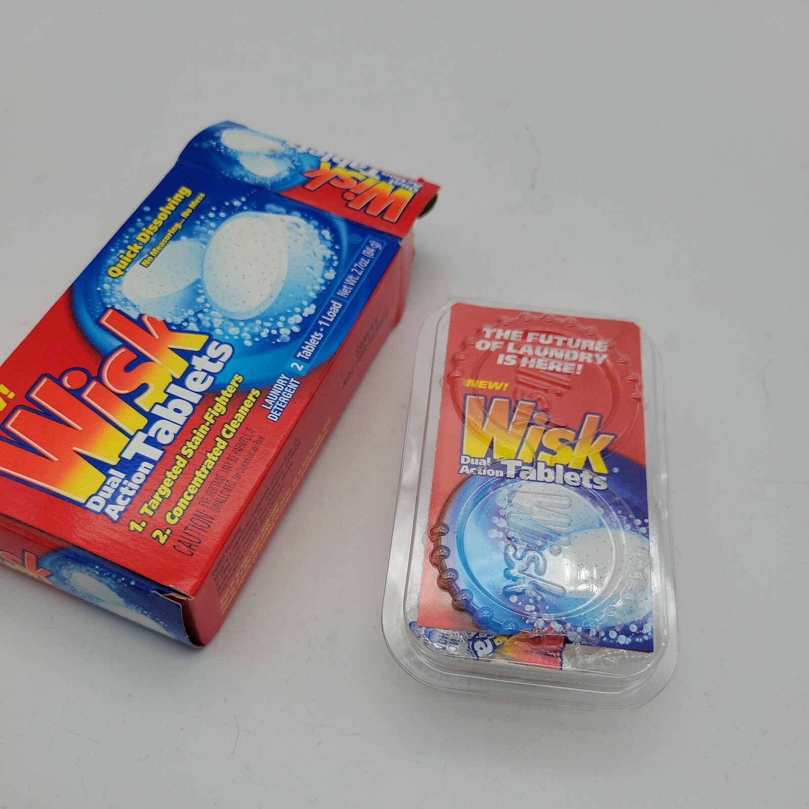 Wisk Dual Action Tablets Set of 2 Travel Detergent Sealed New Discontinued NOS