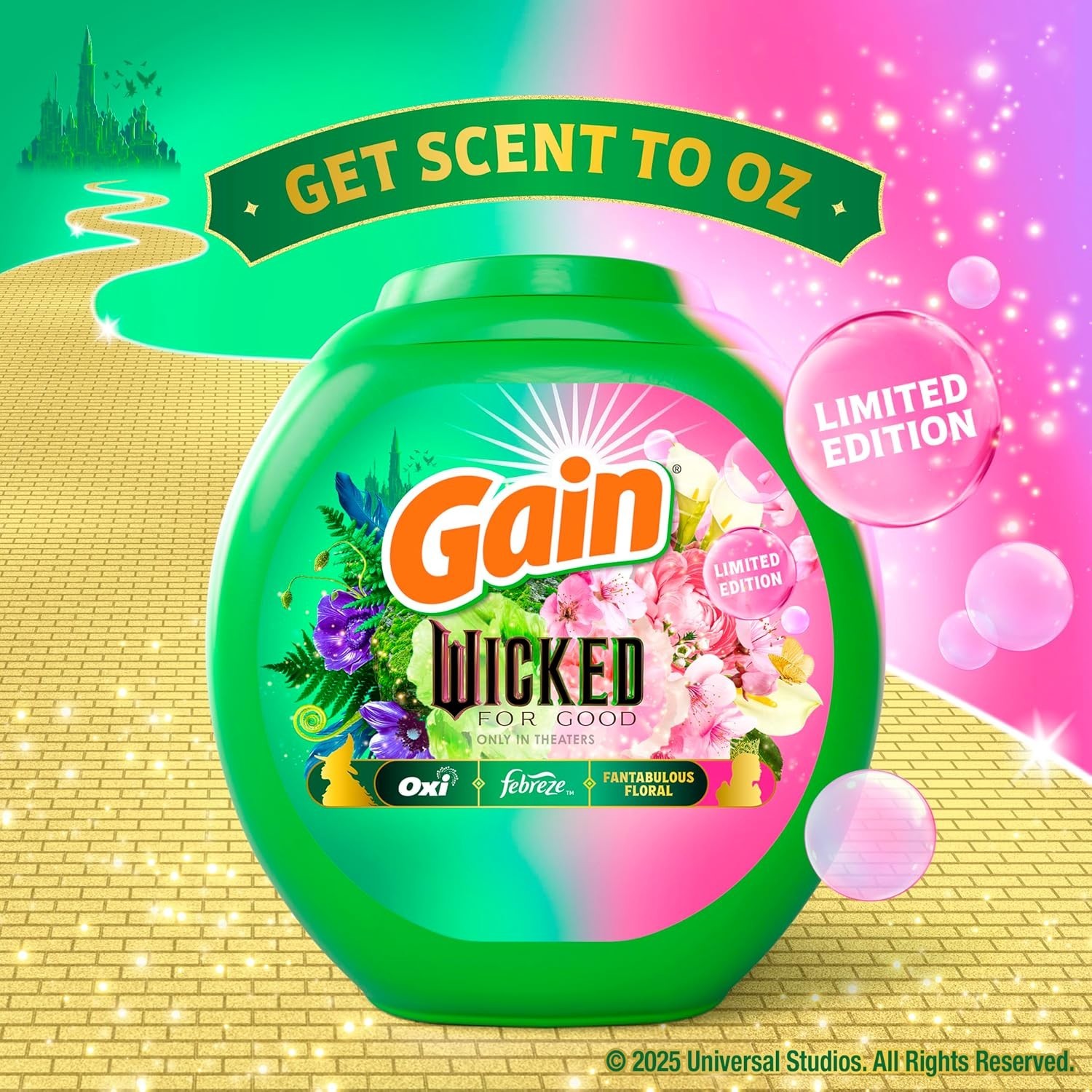 Limited Edition 42 Ct Gain Flings Wicked for Good Laundry Detergent Pods