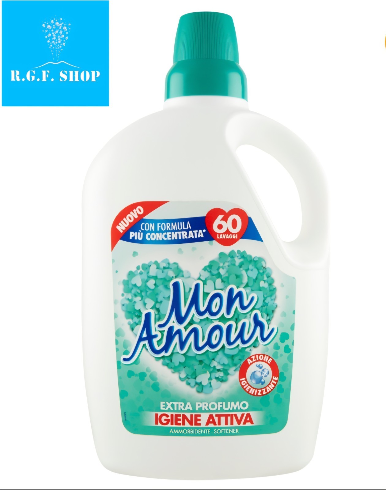 4× Mon Amour Fabric Softener 3L – 60 Wash Loads – Mix Fragrance – Blu Mare / Oro Argan