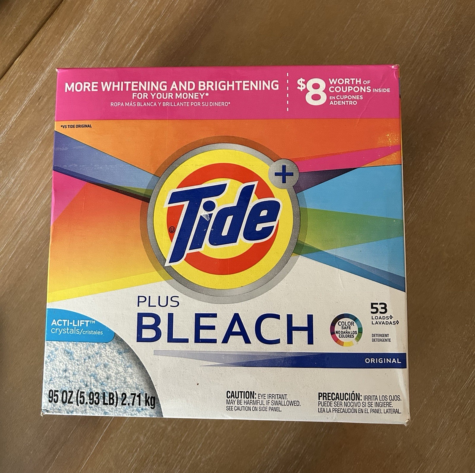 Tide Plus Bleach Original Powder Laundry Detergent 95 Oz (2.71kg) 53 Loads