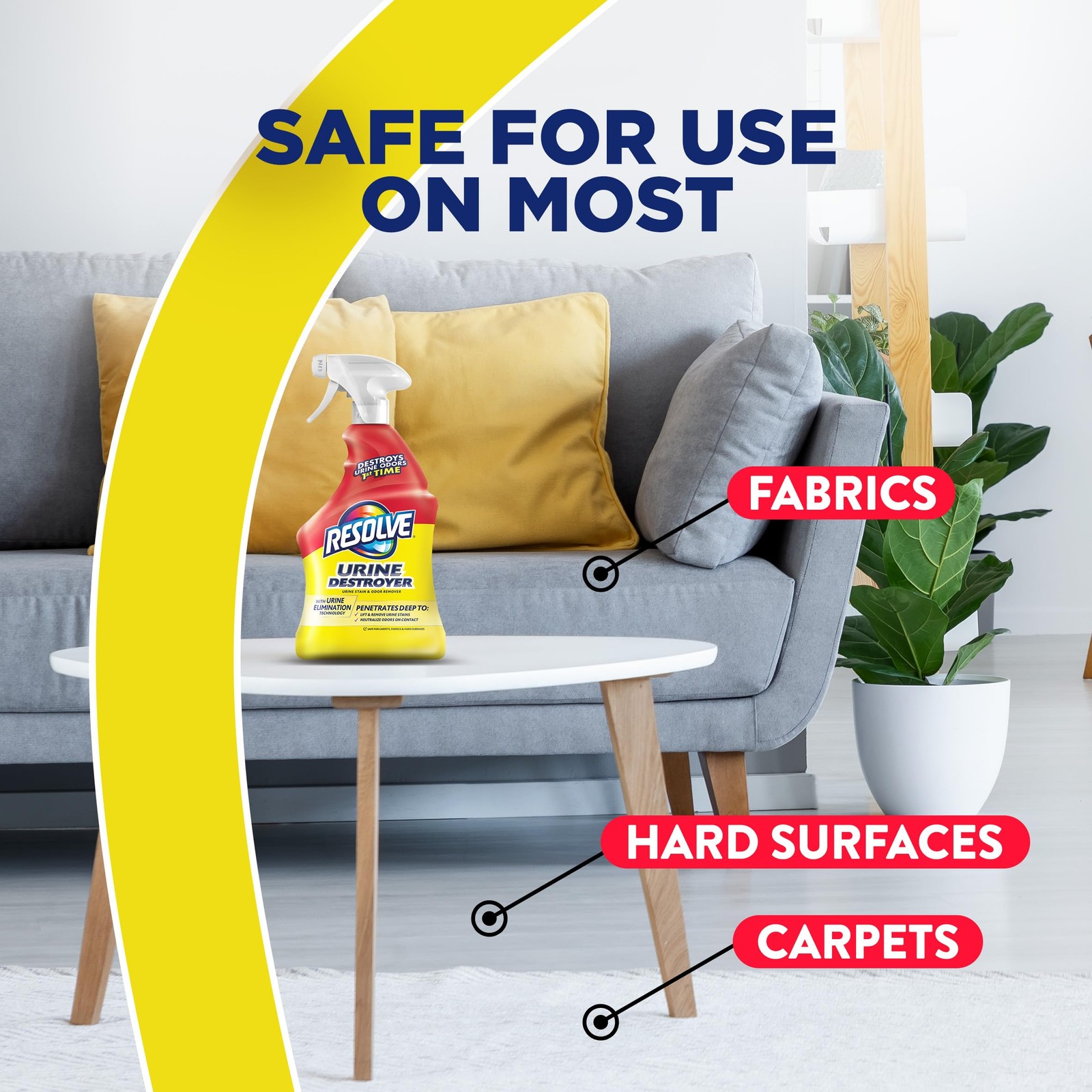 Resolve Urine Destroyer Pet Stain And Odor Remover Carpet Cleaner Solution For
