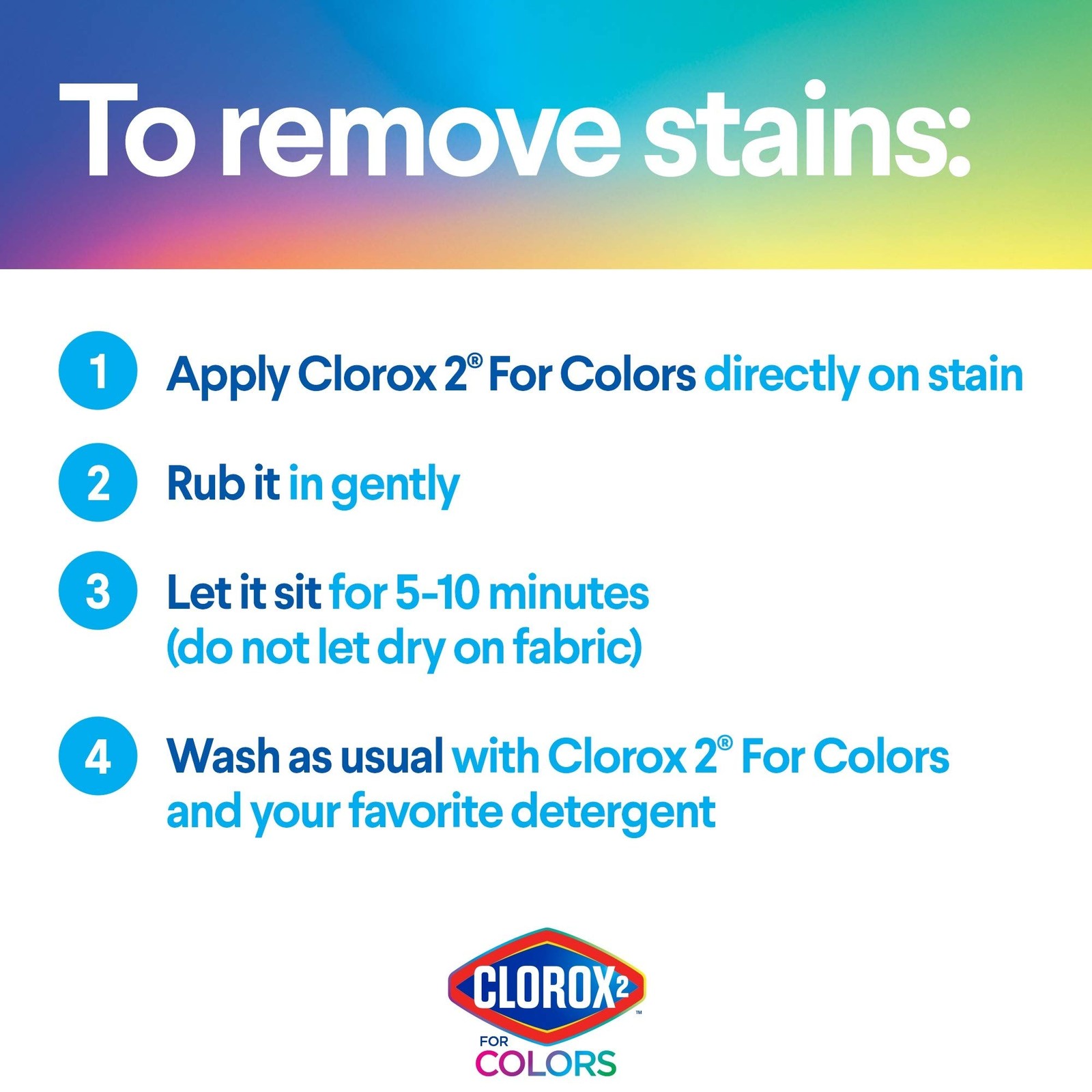 2 for Colors Stain Remover and Laundry Additive, Original, 33 Fluid Ounces (Pack