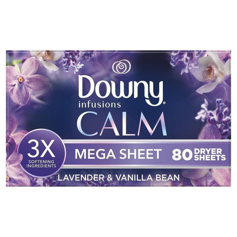 Infusions Mega Dryer Sheets Lavender Vanilla 80 Count Static Control Softener US