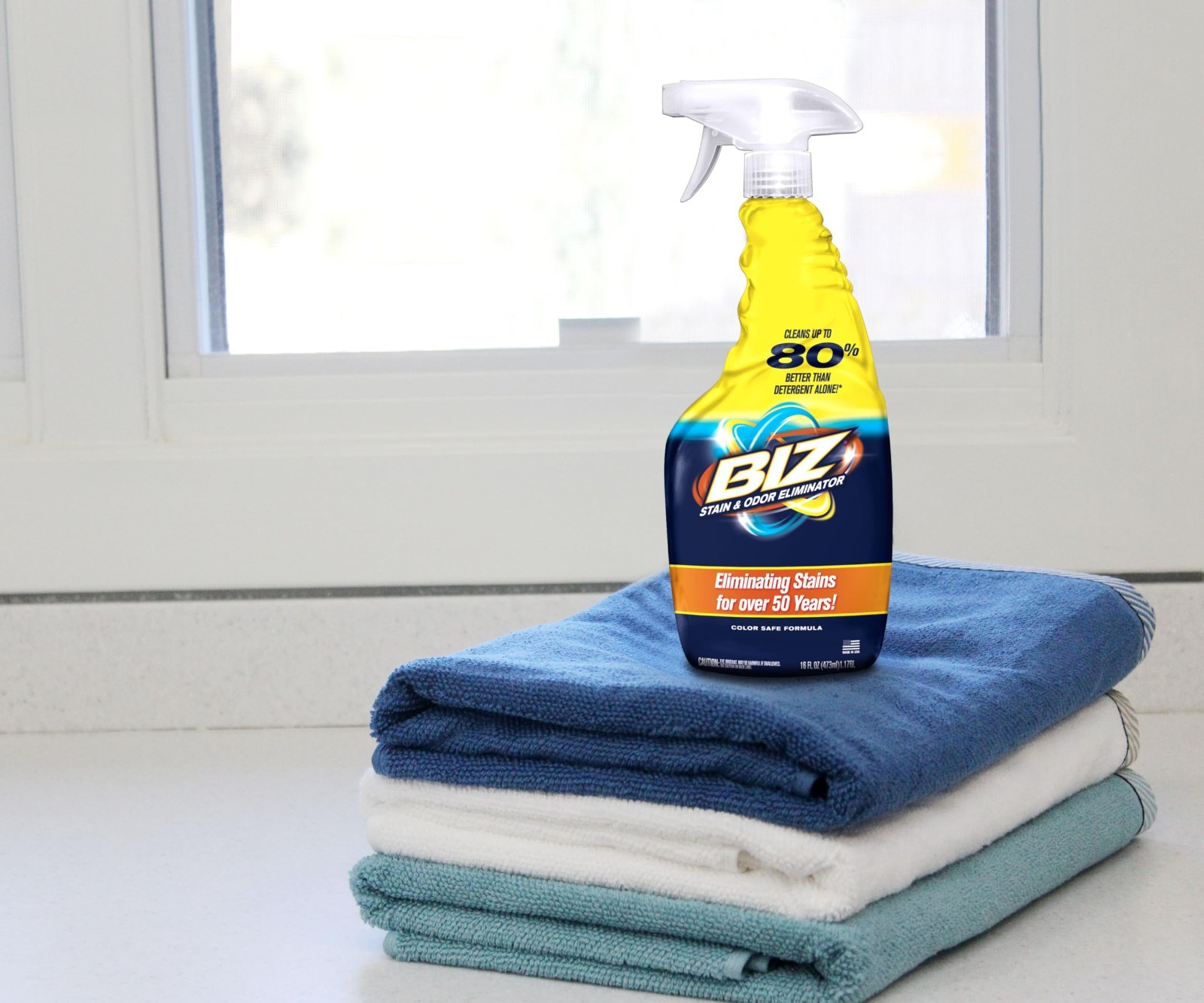 Powerful Laundry Stain Remover Spray, 16 oz (Pack of 4) – Pre-Treat Formula