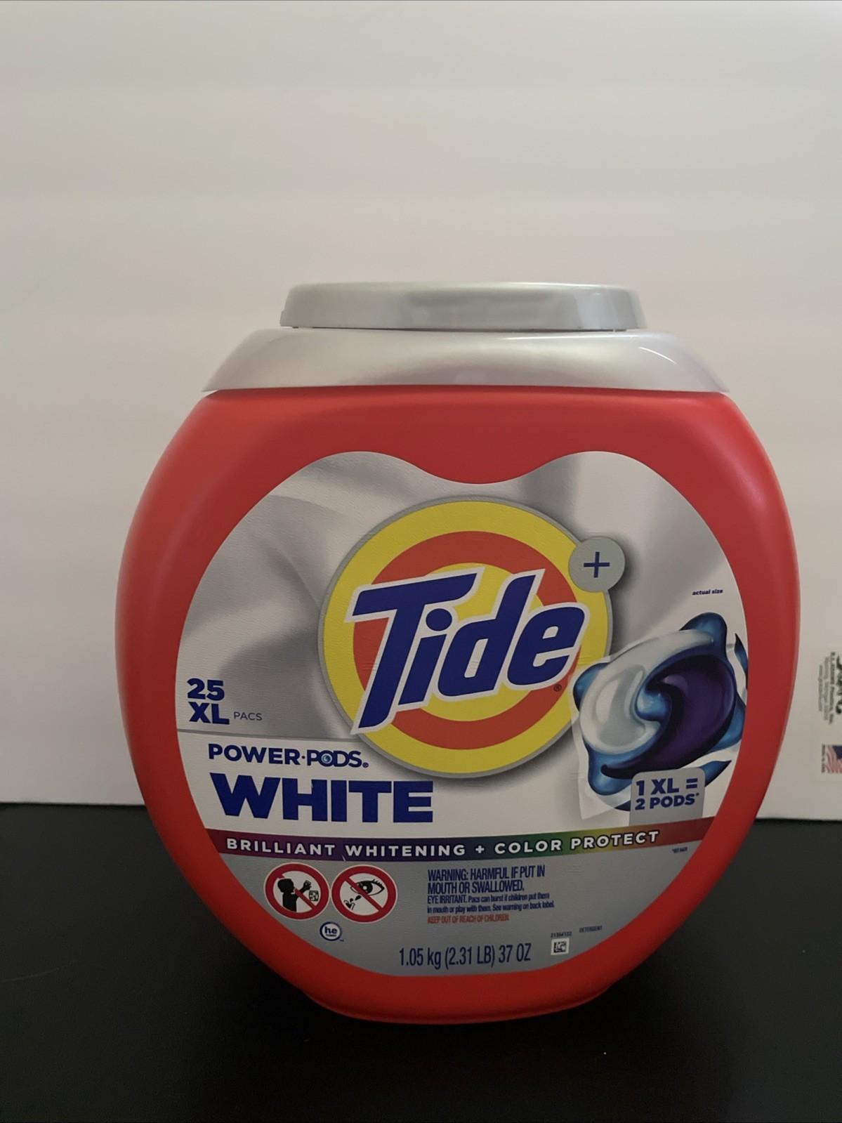 Tide White Power Pods Ultra Oxi Whitening HE White Laundry Detergent 25 XL New