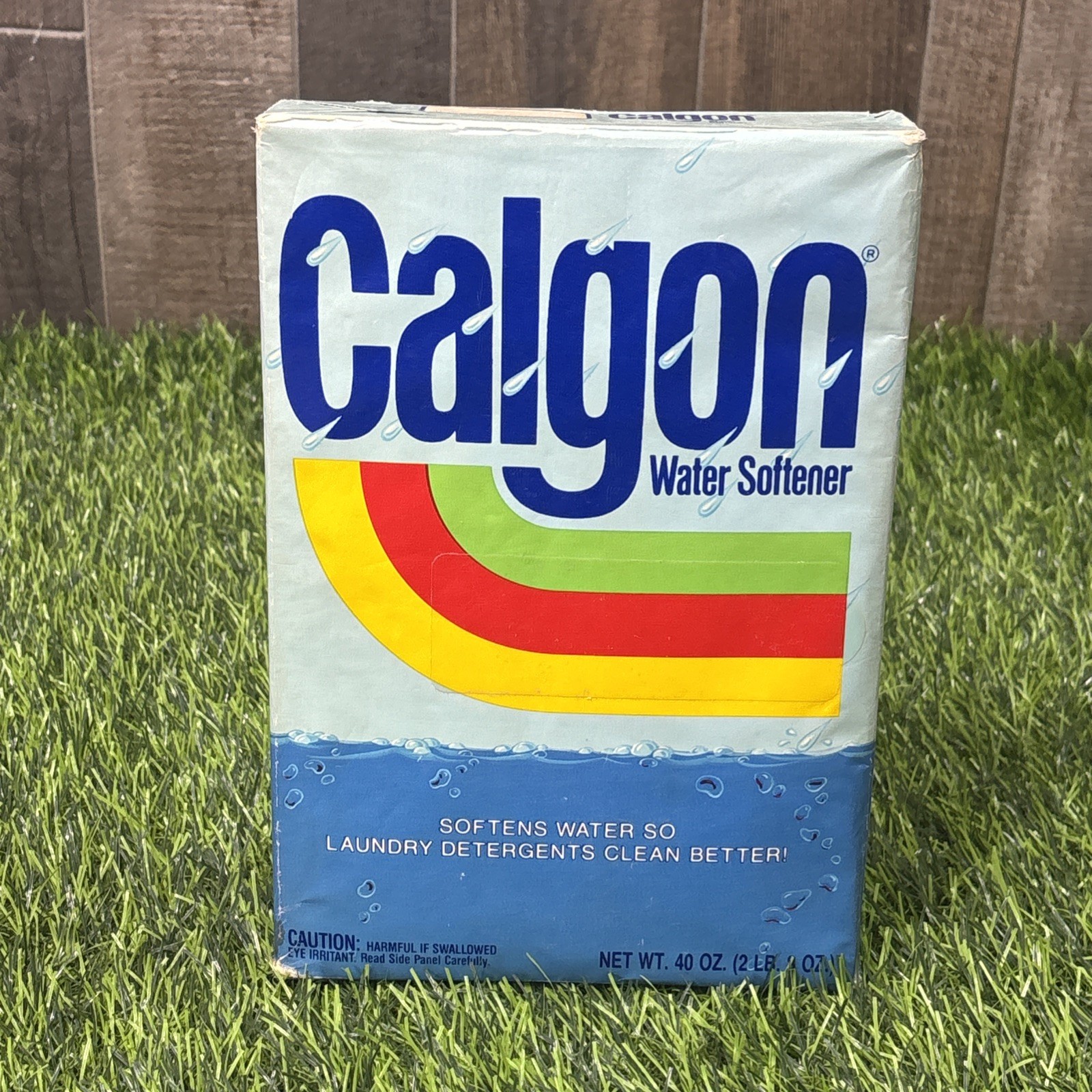 Vintage Calgon Water Softener 40 Oz Box NOS Unopened 1980s Laundry Detergent Aid
