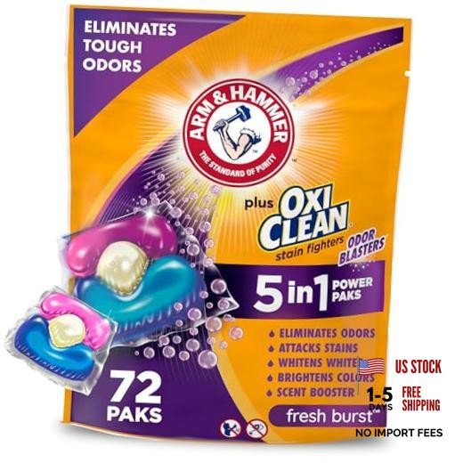 OxiClean Plus Odor Blasters Laundry – 72 Count – Fresh Burst – Pack of 1