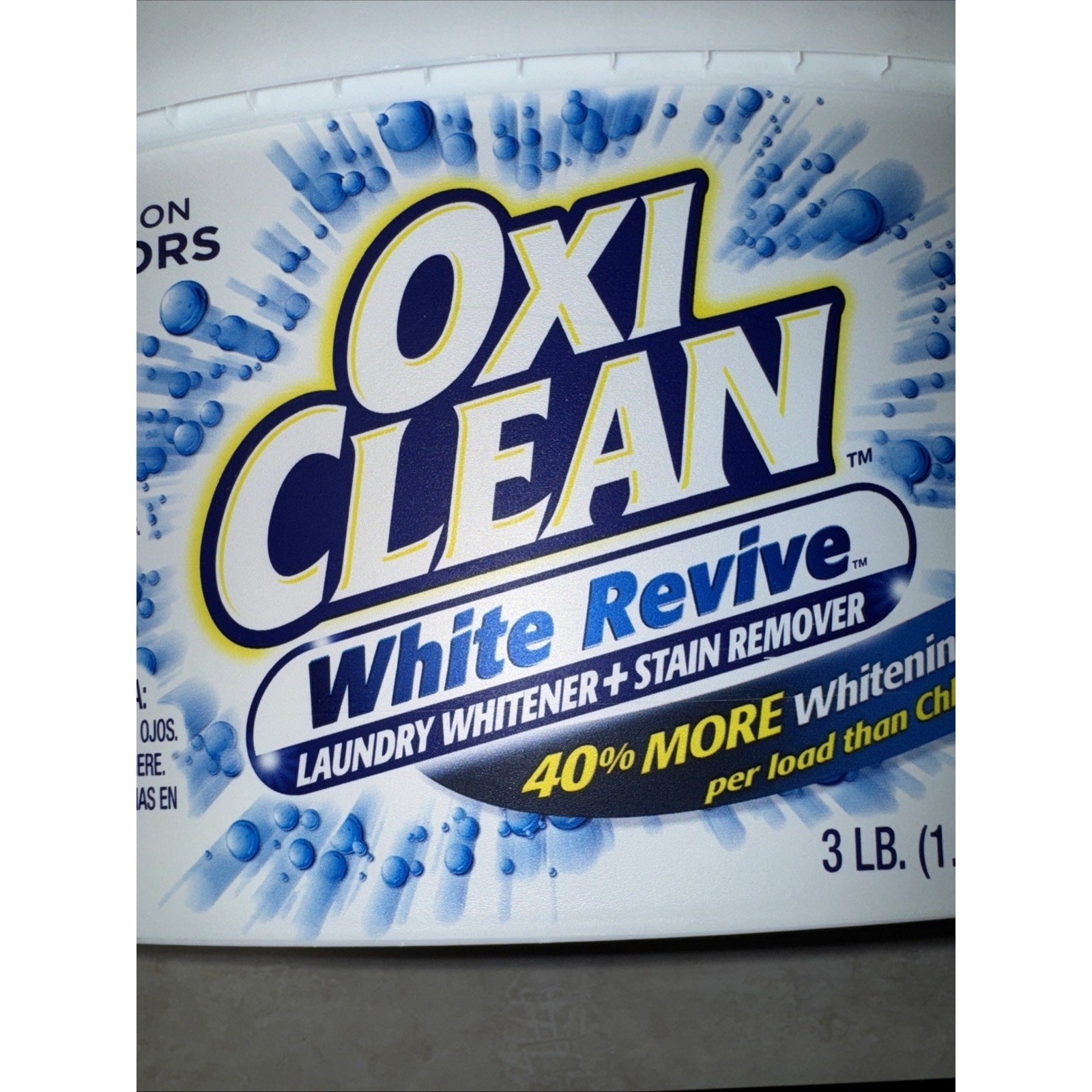 OXICLEAN WHITE REVIVE LAUNDY WHITENING POWDER Stain Remover Color Safe 3 Lb 45 L