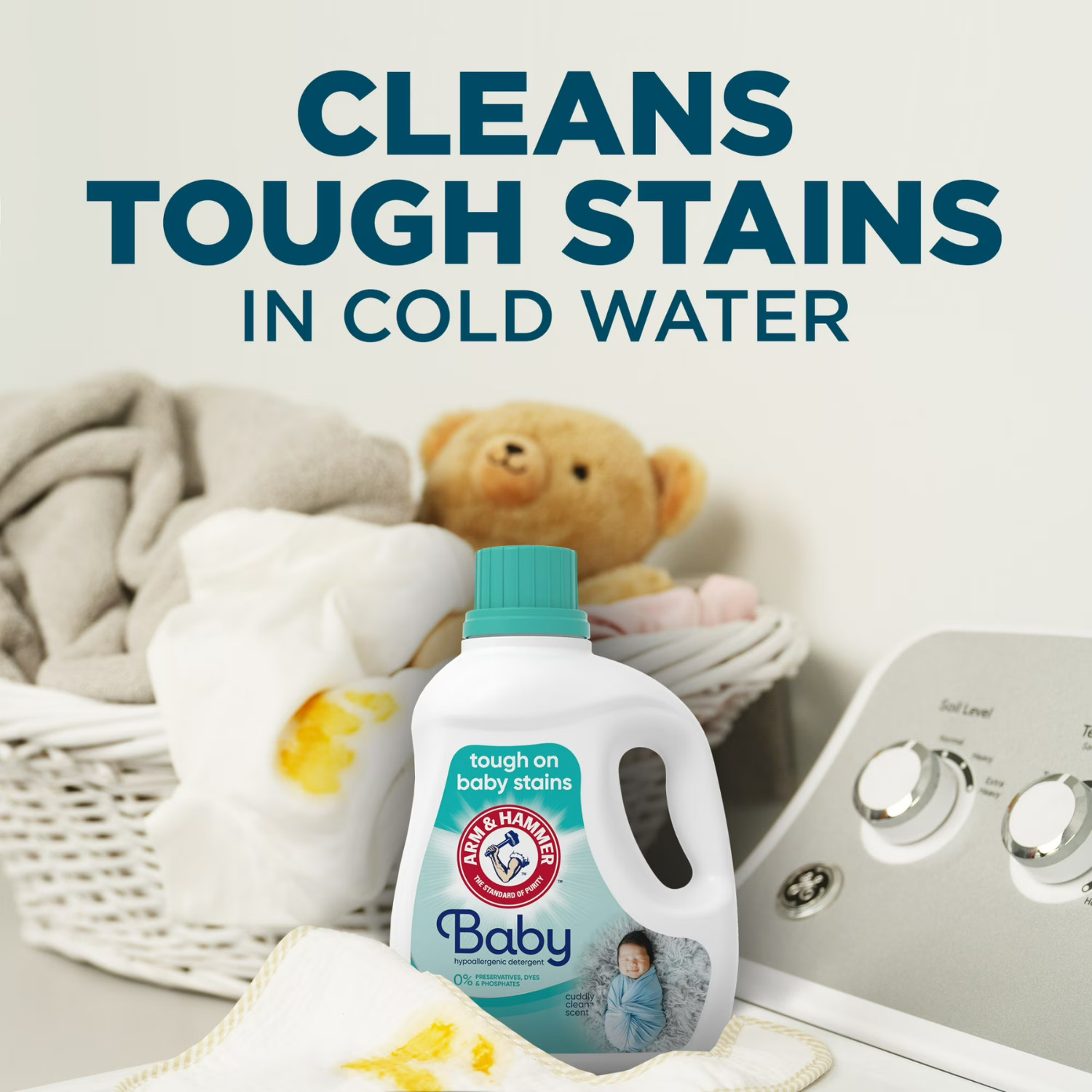 ARM & Hammer Baby Hypoallergenic Liquid Laundry Detergent 77 Loads HE, 4 Pack