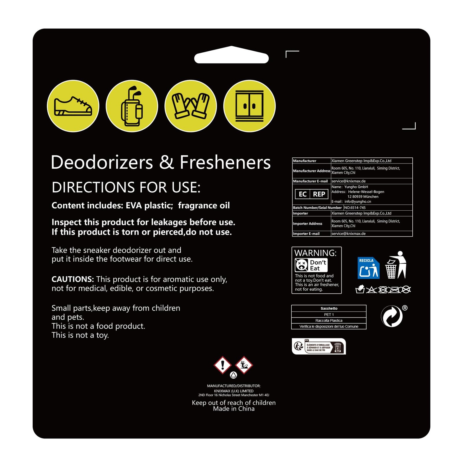 Sneaker Deodorizer Racquets with Fresh Linen Scent 8 Packs, Air Fresheners fo…
