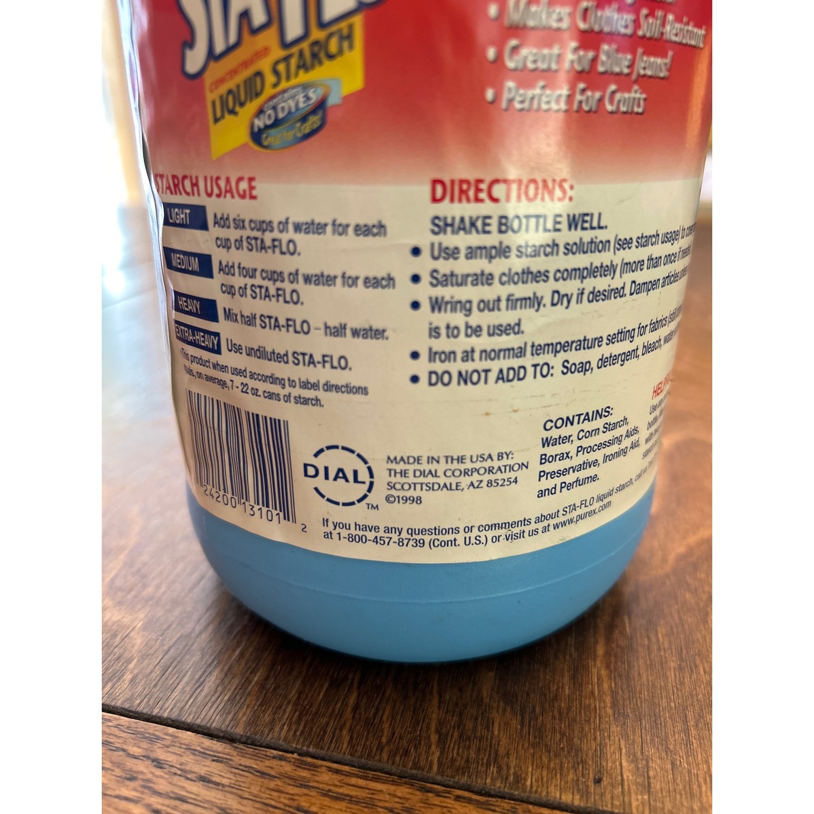 Sta-Flo Concentrated Liquid Starch 64 fl oz No Dyes Laundry Craft Slime 1998