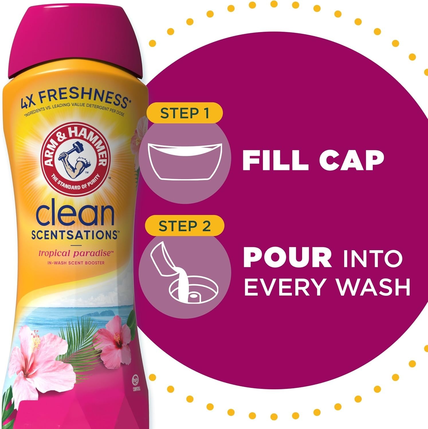 NEW Arm & Hammer Clean Scentsations In-Wash Tropical Paradise Scent Booster 45oz