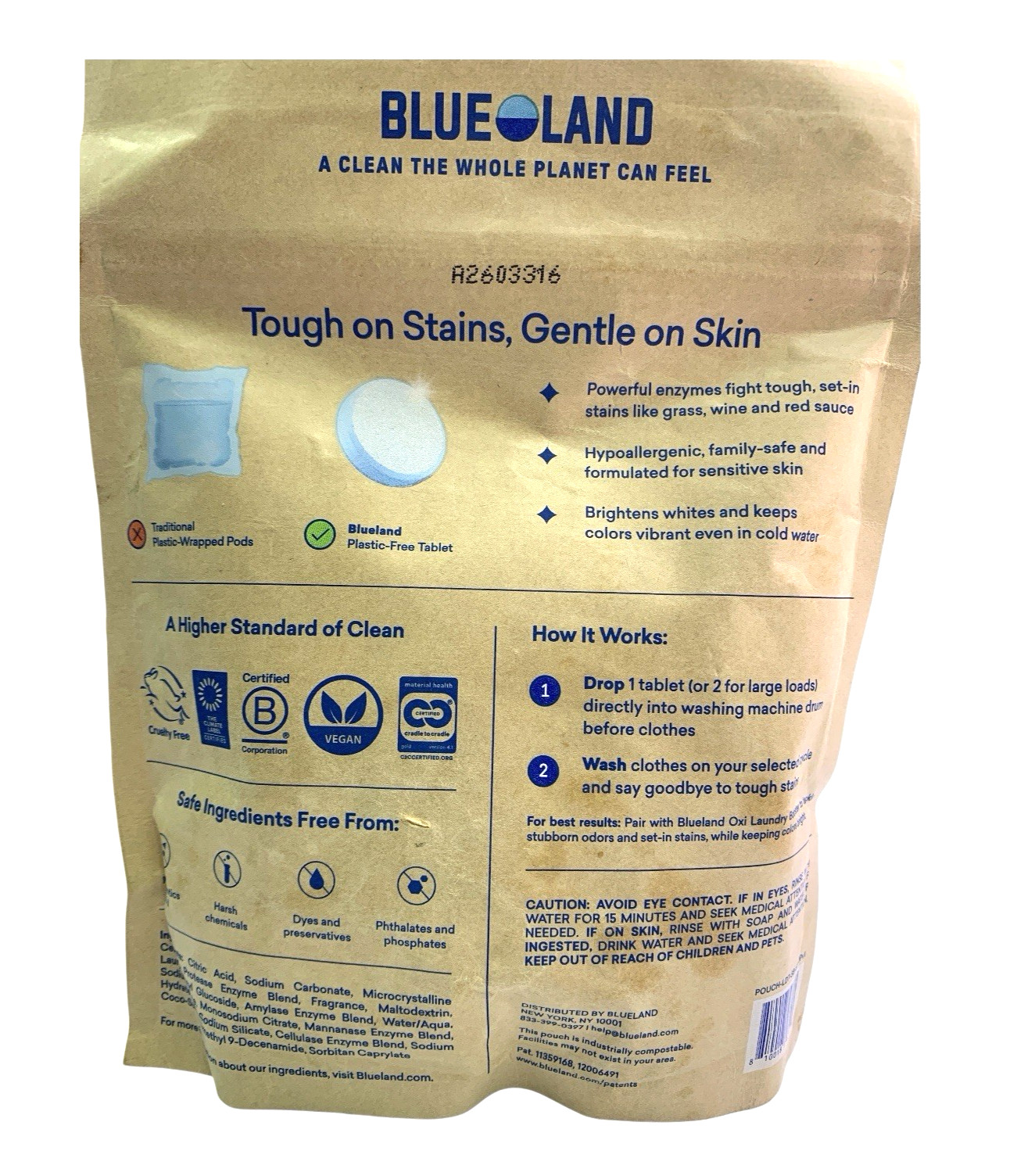 Blue Land Laundry Detergent Tablets-Spring Bloom Scent-60ct-Gentle On Skin
