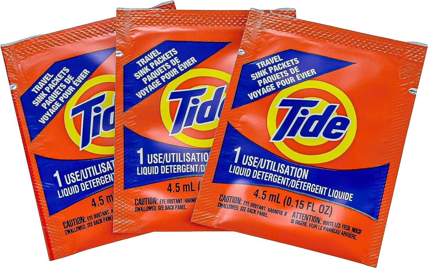 Travel Sink Packets, 3 Count, Liquid Detergent, On-the-Go Washing