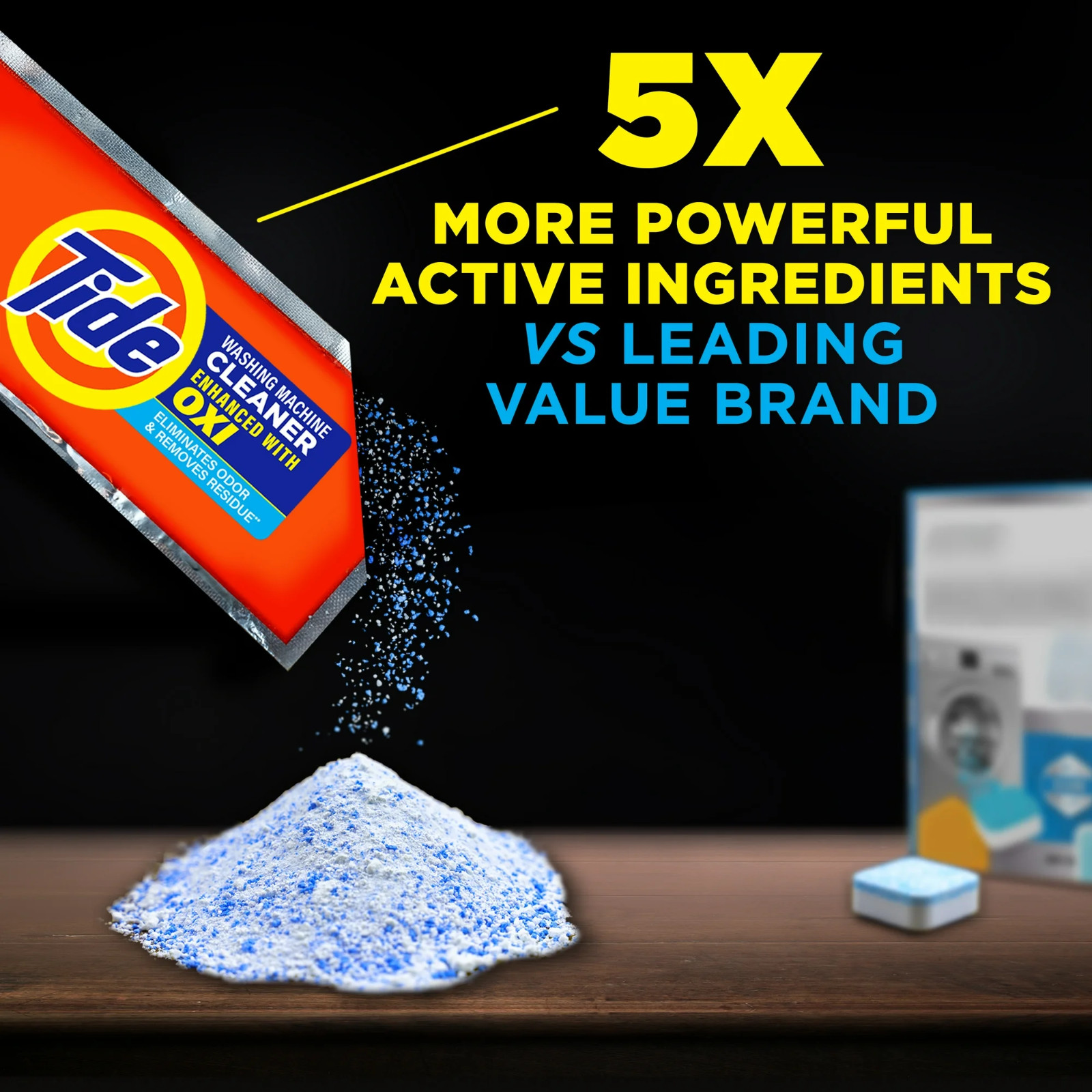 TIDE Washing Machine Cleaner OXI Enhanced Remove Odor Residue 4 Month Value Pack