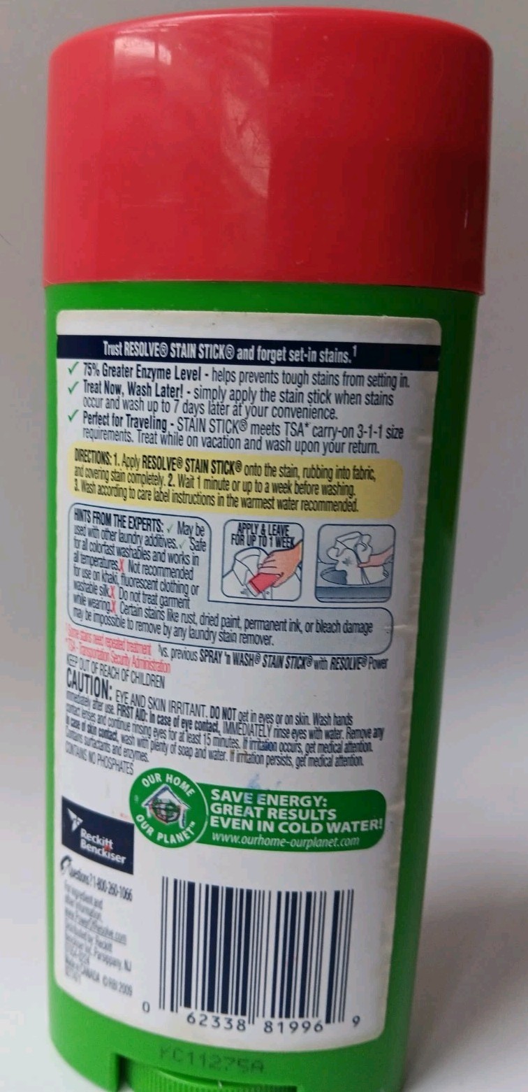 Spray n Wash Laundry Stain Stick Pre Treater Vintage Discontinued 3oz