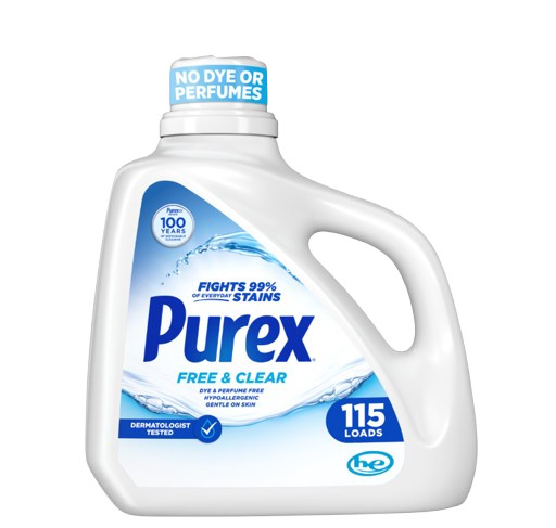 5 pack Purex Free & Clear Liquid Detergent, Sensitive Skin, 150 fl oz, 115 loads