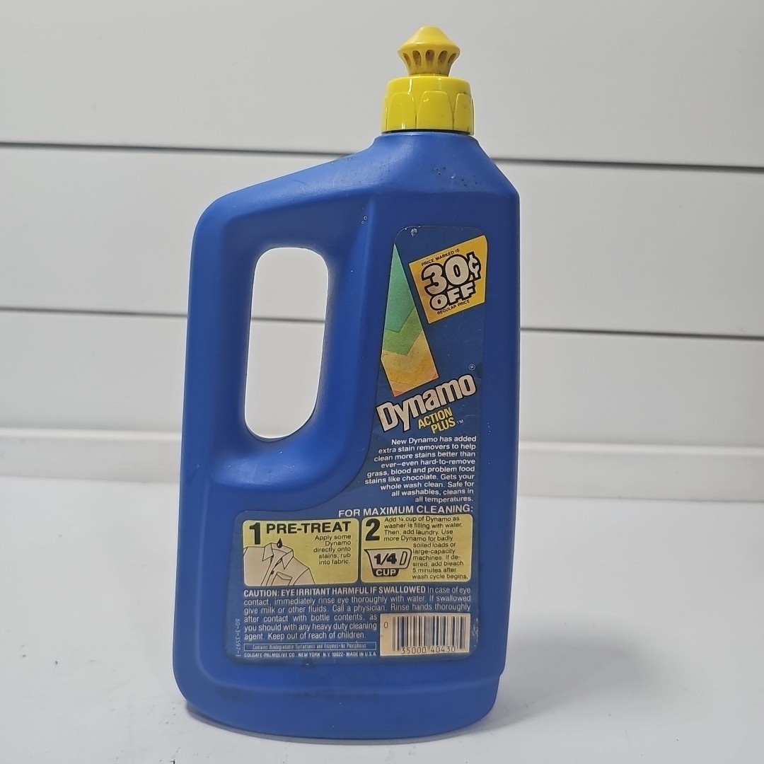 Vintage Dynamo Action Plus Heavy Duty Laundry Detergent NOS 32 OZ. TV Movie Prop