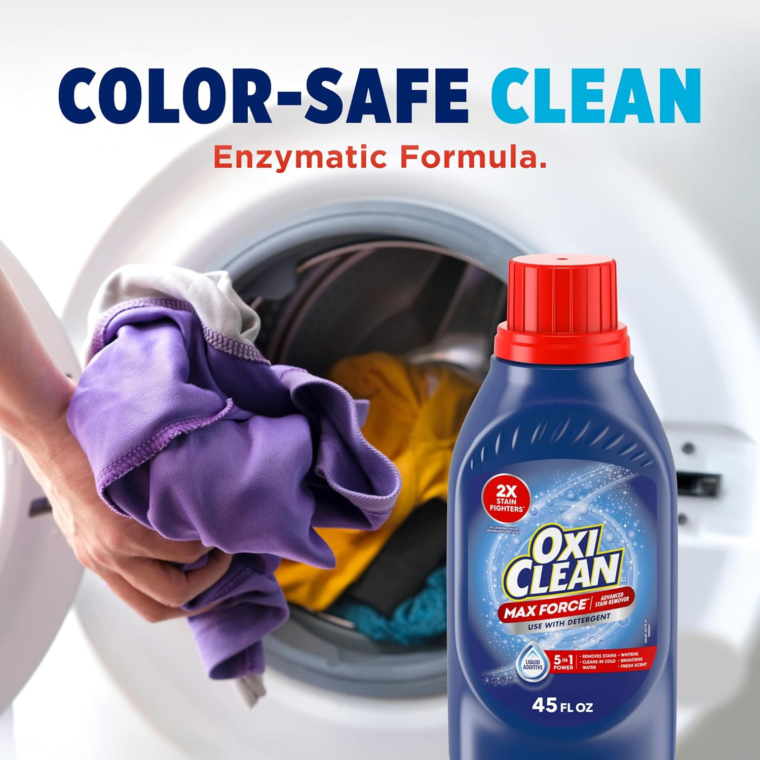 Oxiclean Max Force Advanced Stain Remover Liquid, Color-Safe, Bleach-Free Kids a