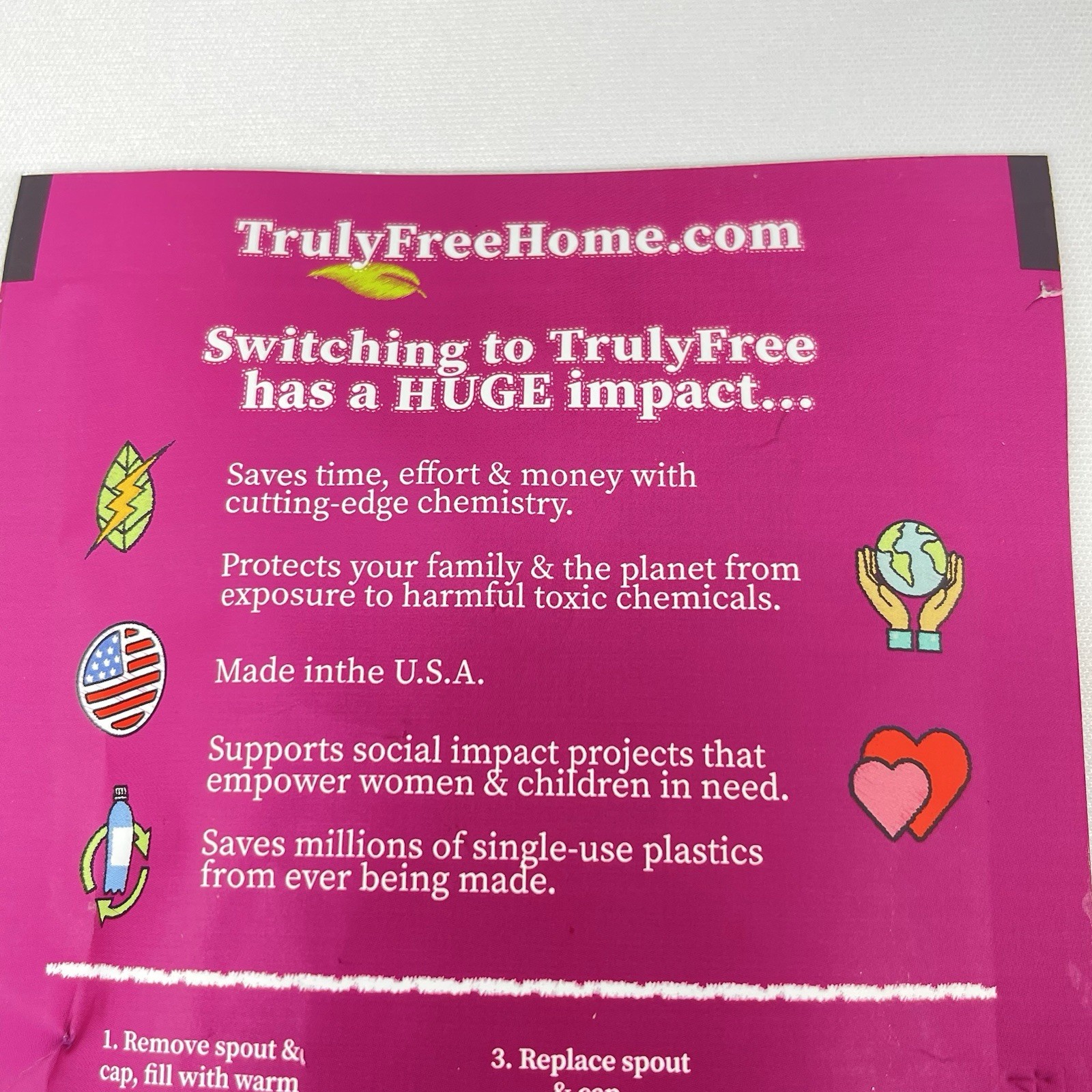Truly Free Non-Toxic Softening Rinse Refill makes 50 Loads Two Packs Concentrate