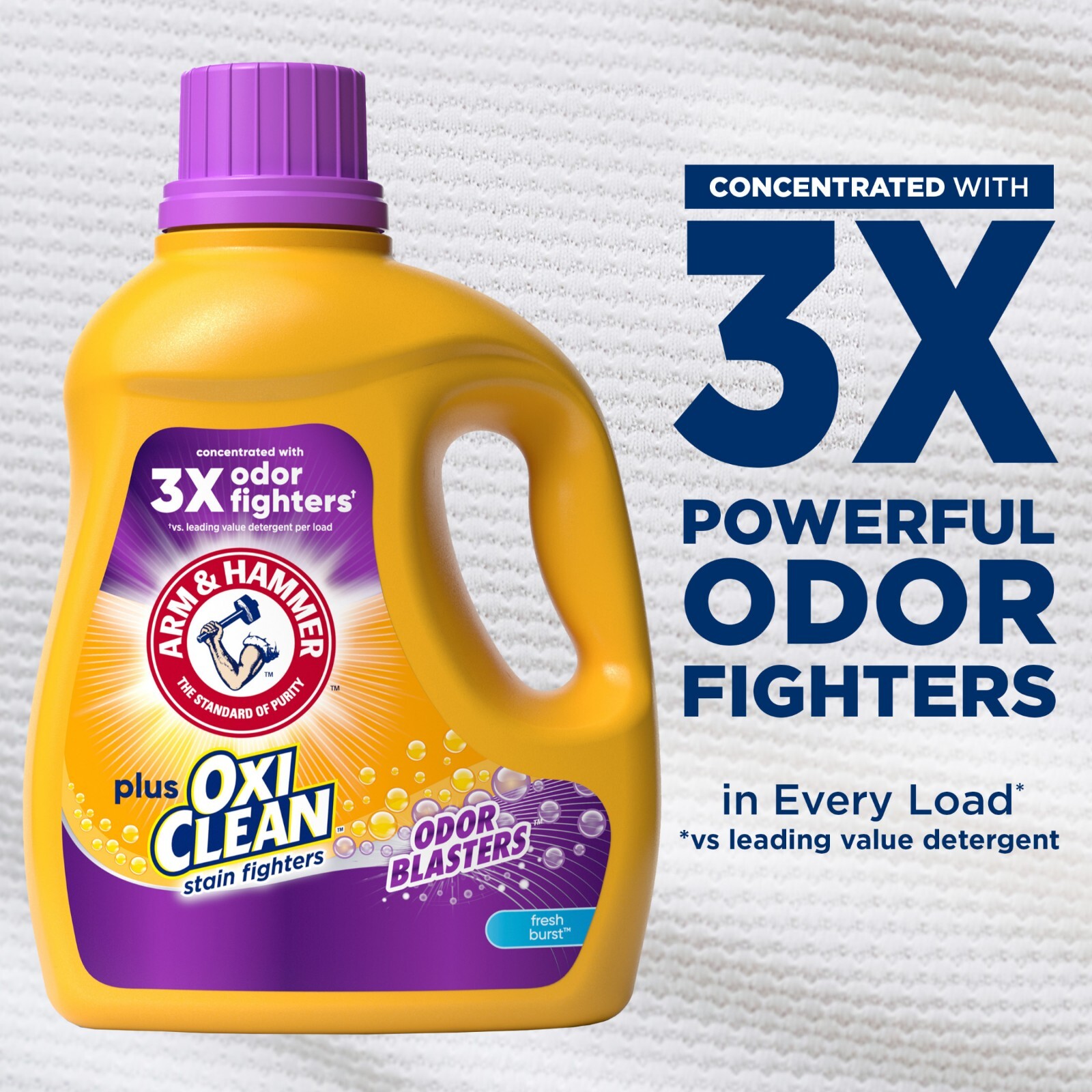 ARM & HAMMER Plus OxiClean Odor Blasters Liquid Laundry Detergent, Fresh Burst
