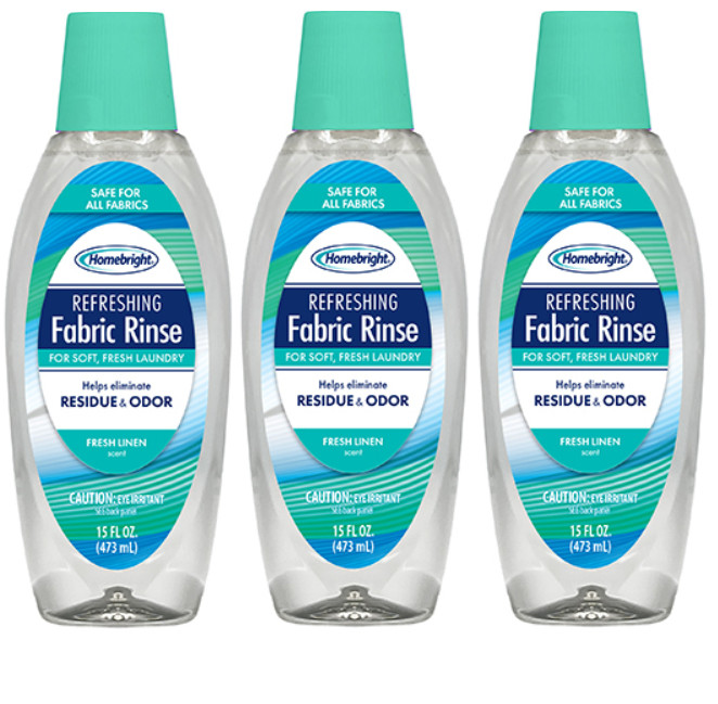 3 Homebright Laundry Fabric Rinse Eliminates Residue Odor Fresh Linen Each 15 oz