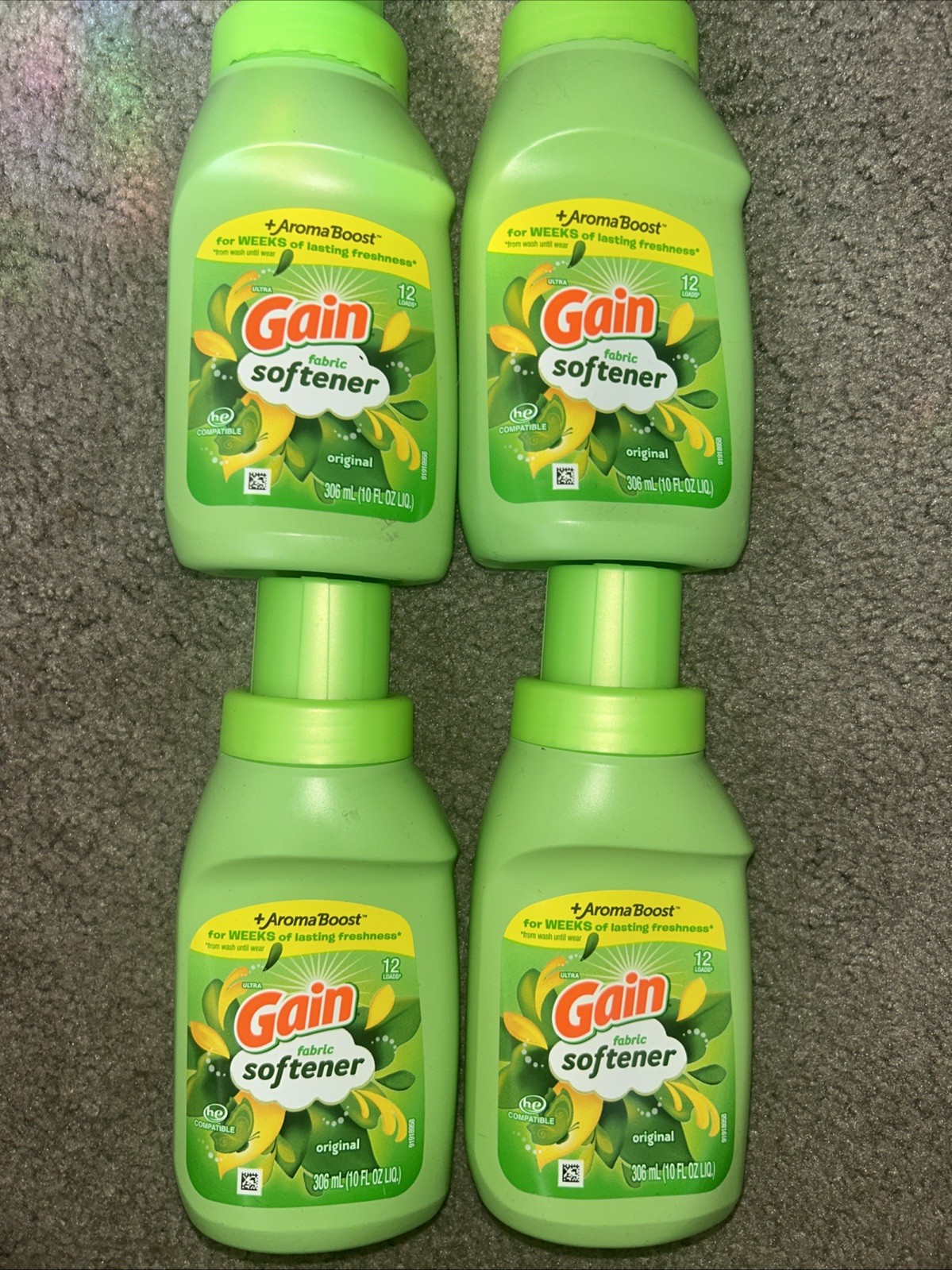 4 X 10 FL oz Gain Original Aroma Boost Laundry Detergent Travel Size