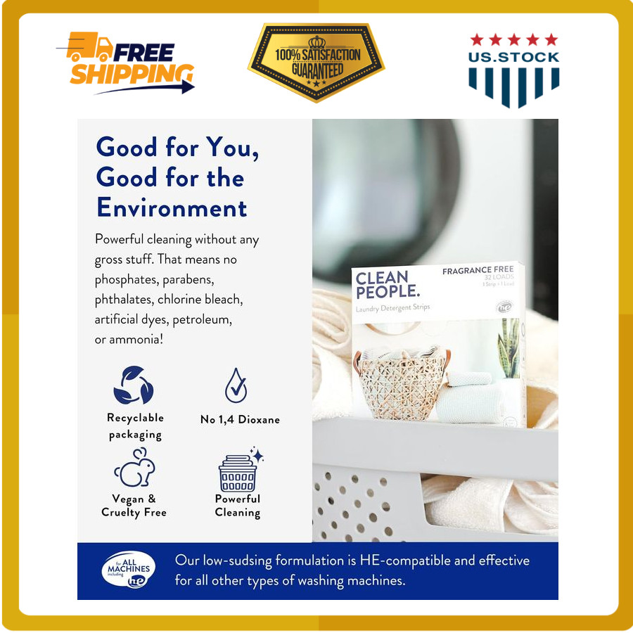 Laundry Detergent Sheets – Ultra Concentrated, Stain Fighting, Fresh Scent,32pcs