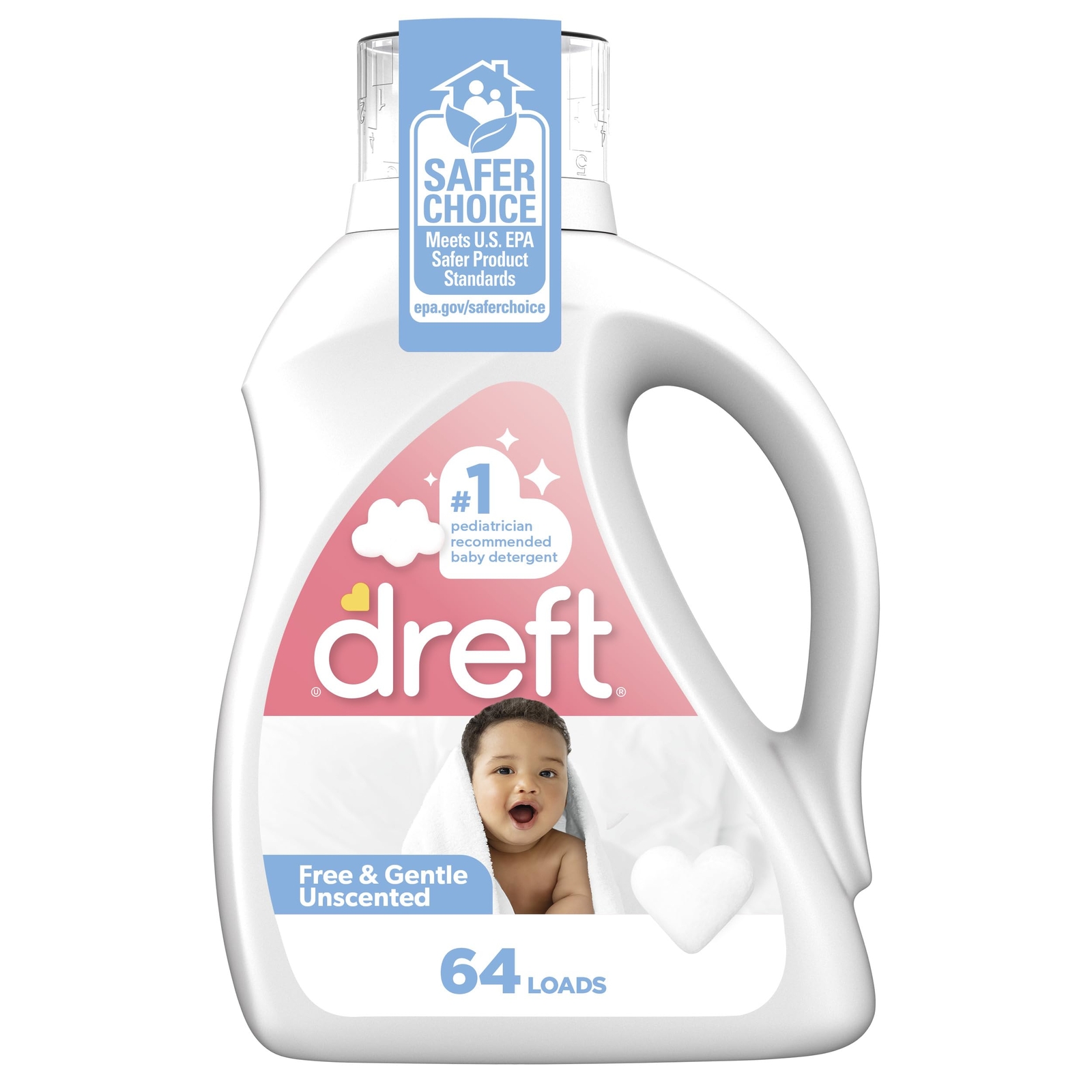 Dreft Free Gentle Liquid Laundry Detergent 92 Fl Oz Hypoallergenic Baby Care
